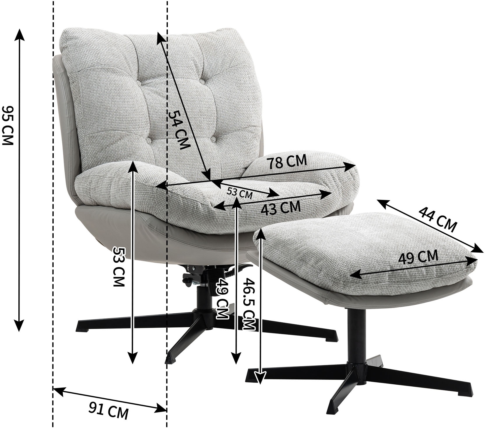 Duo Collection Relaxsessel »Tolox mit Hocker« inklusive Wippfunktion