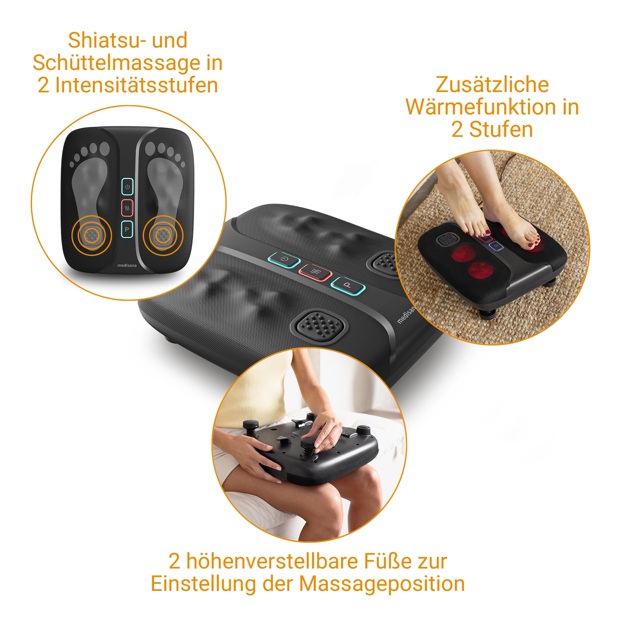 Medisana Fußmassagegerät »LM 100« 2 Massageprogramme, 2 Intensitäten, Shiatsu- oder Schüttelmassage