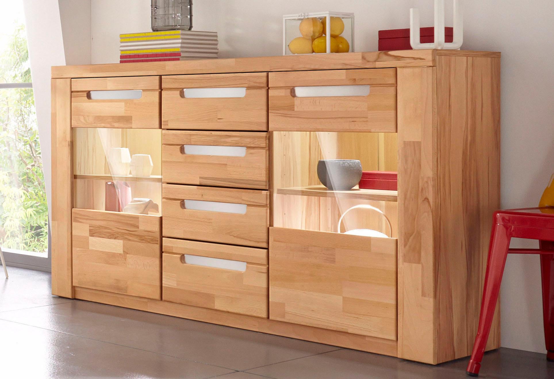 Home affaire Sideboard »Kolding« Breite 140 cm mit 2 Glastüren