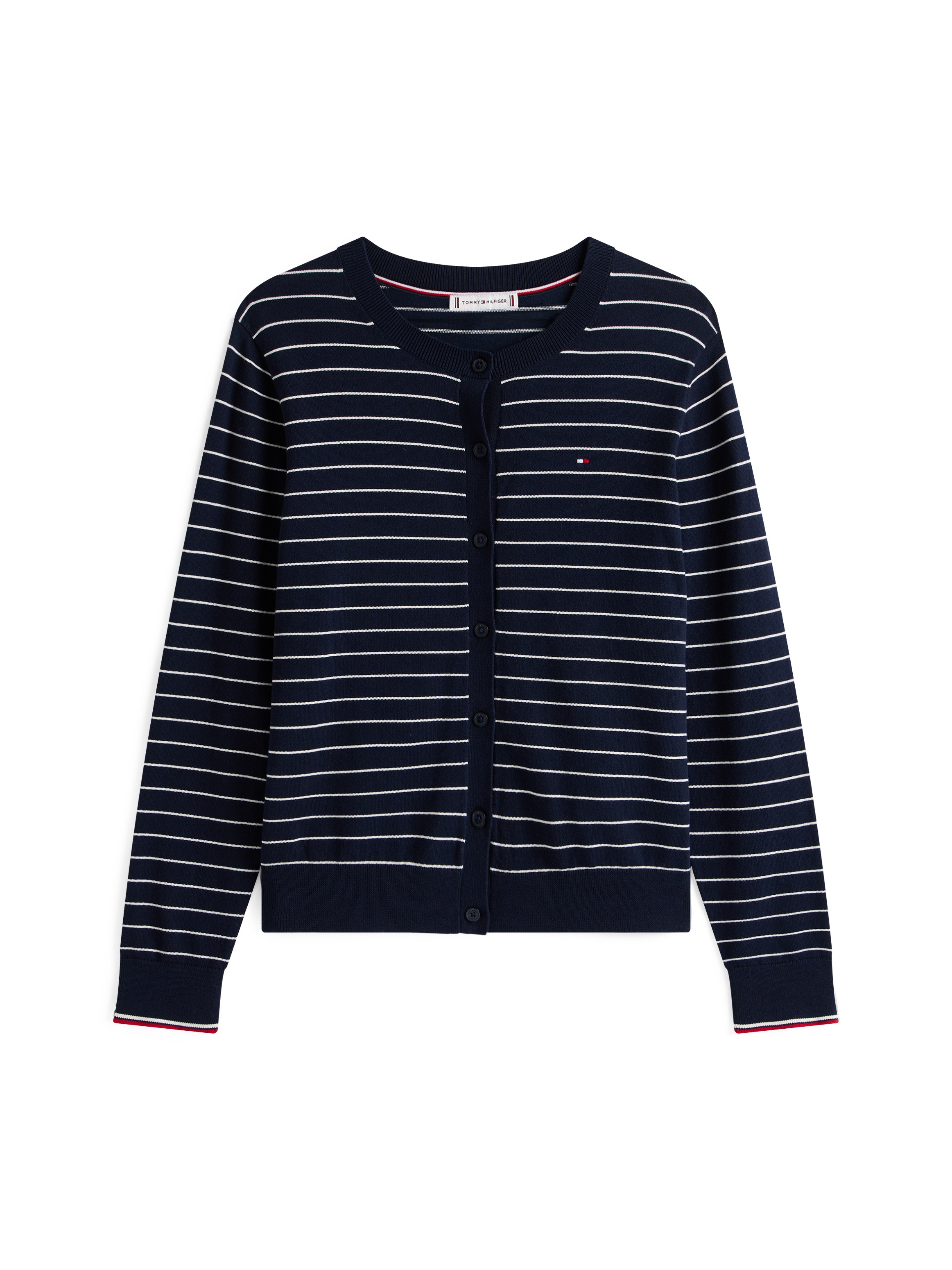 Tommy Hilfiger Cardigan »CO JERSEY STITCH CARDIGAN«, mit Logostickerei