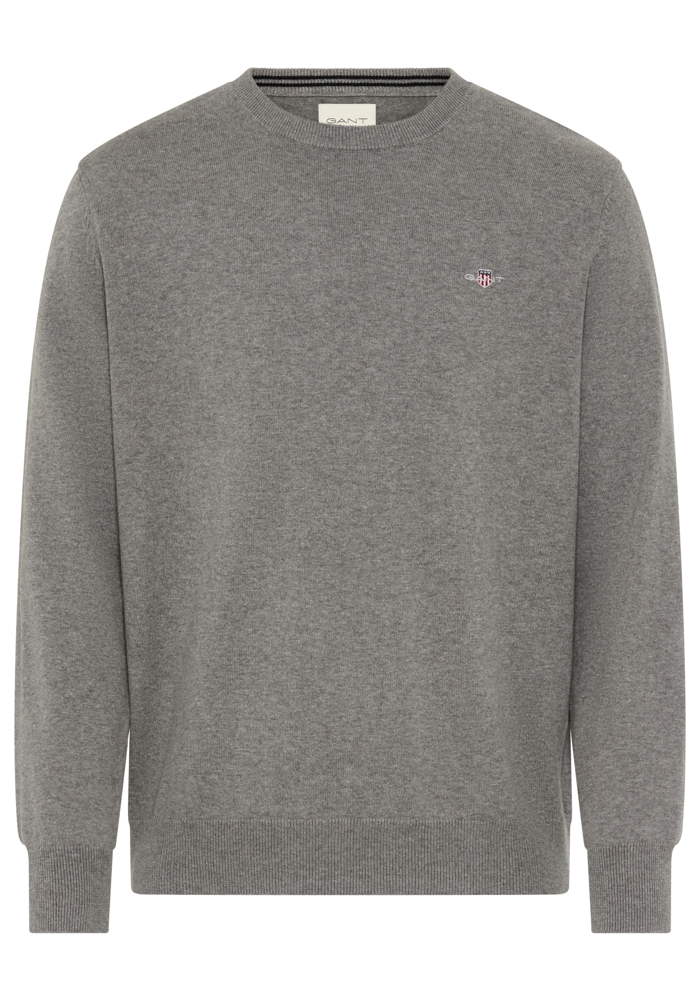 Gant Rundhalspullover »CLASSIC COTTON C-NECK«, Premium Strickpullver aus weicher 100% Baumwolle, Übergangspullover