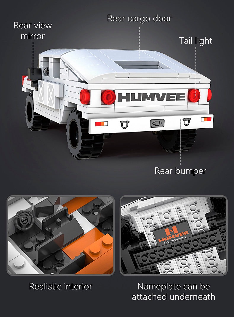 Jamara Konstruktions-Spielset »CaDA, Humvee 1:24 weiß Bricks«, (328 St.)