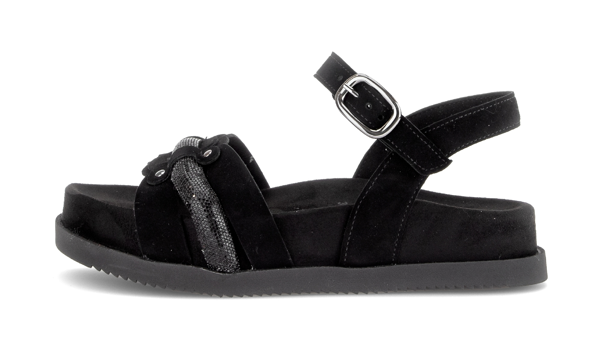 Gabor Sandalette  Riemchensandale, Sommerschuh mit glänzendem Schmuckriegel