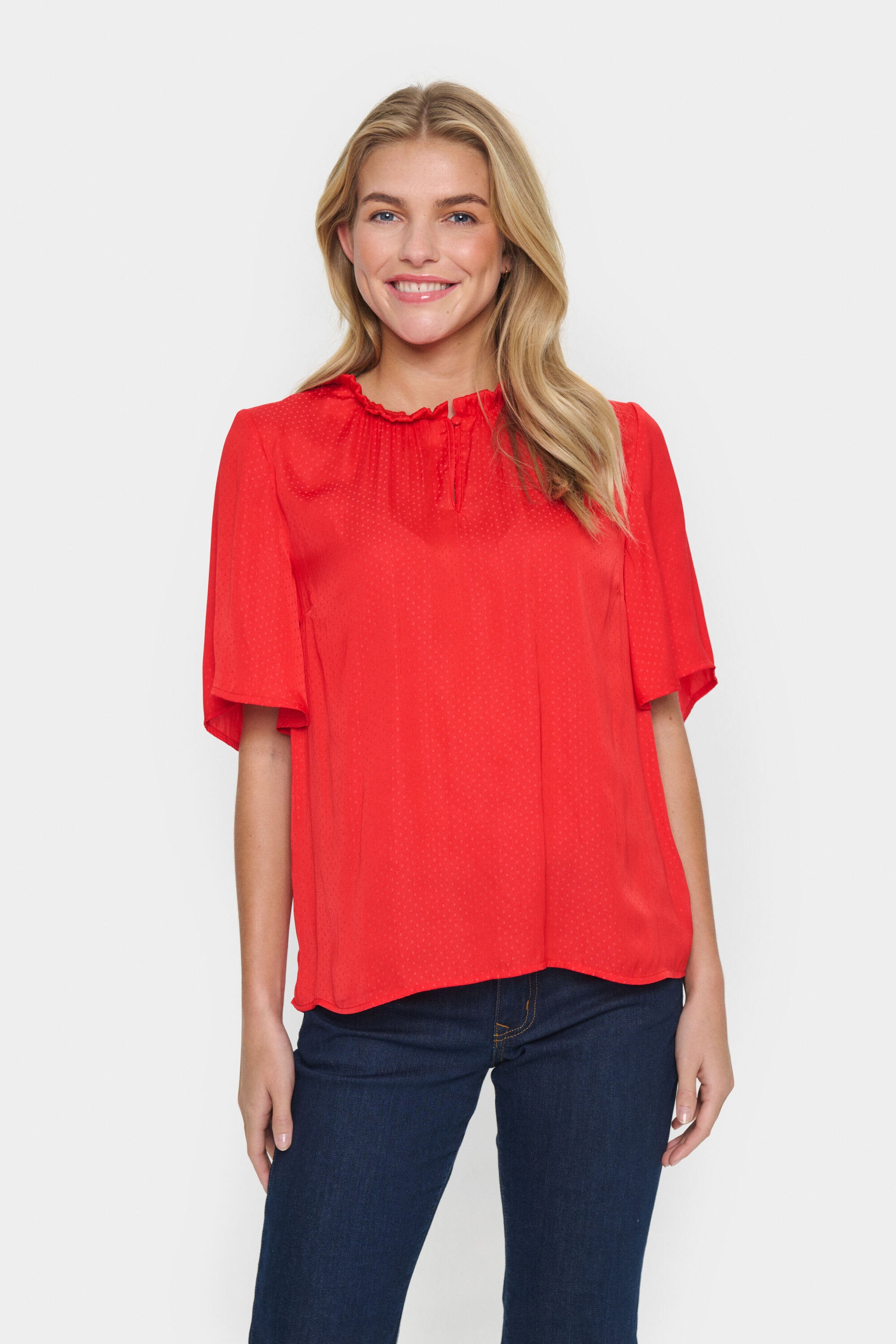 Saint Tropez Kurzarmbluse »Damen Bluse kurzarm BrianaSZ«