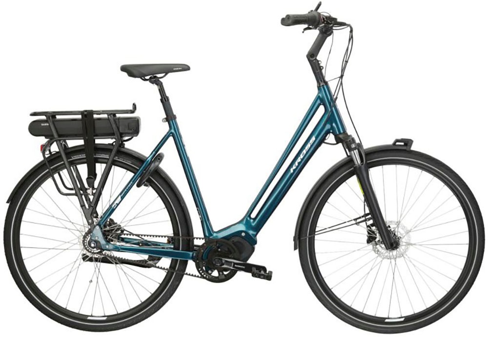 Kross »E-Citybike Sentio Hybrid 5.0 28 Zoll blau« 7 Gang Shimano NEXUS Schaltwerk Nabenschaltung Mittelmotor 250 W Pedelec in blau, Größe 28 Zoll...