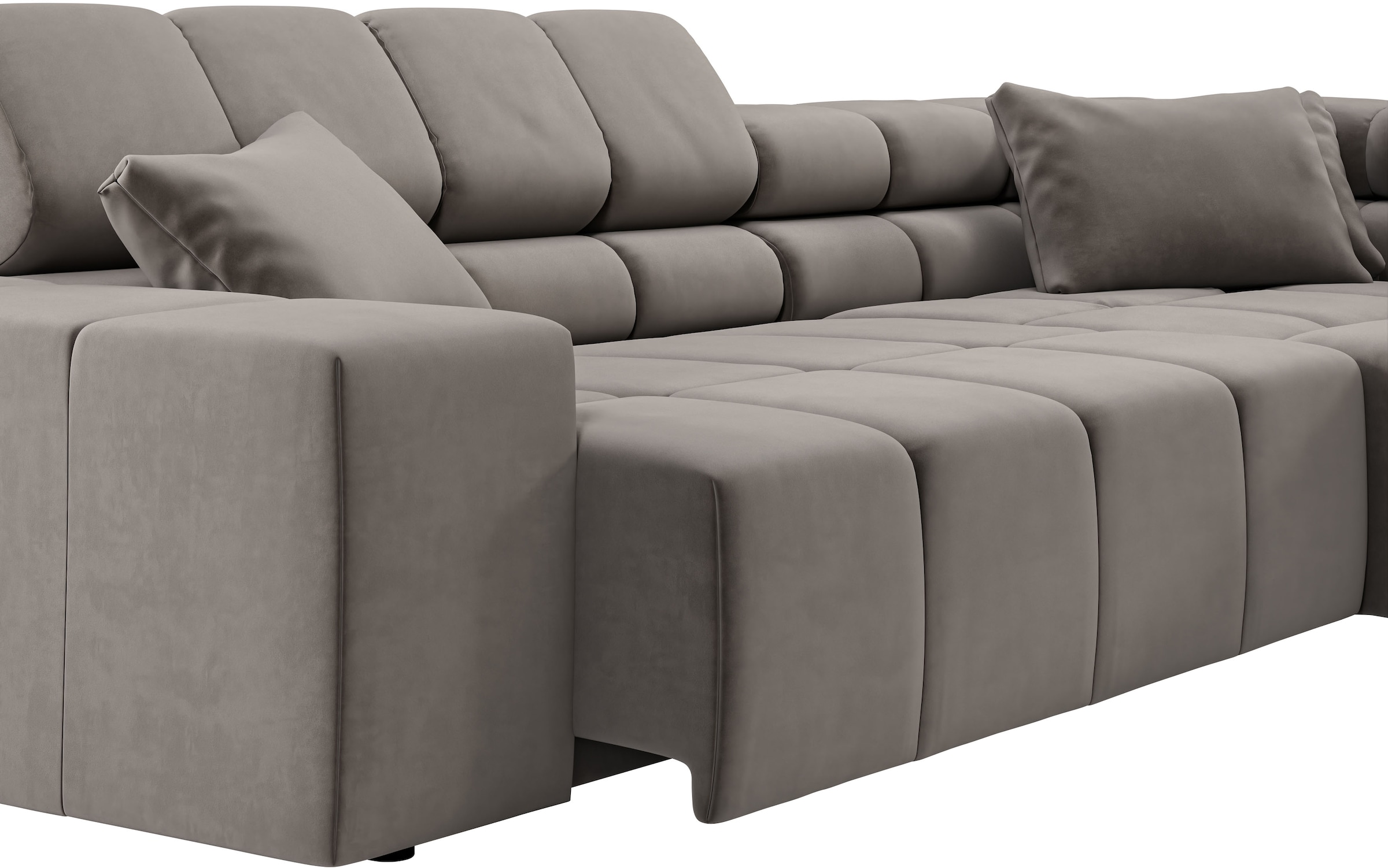 INOSIGN Ecksofa »Ancona incl. Kopfteilverstellung, Zierkissen Breite 319cm, L-Form«, wahlweise motorische Sitztiefenverstellung, auch in Cord + Easy Care