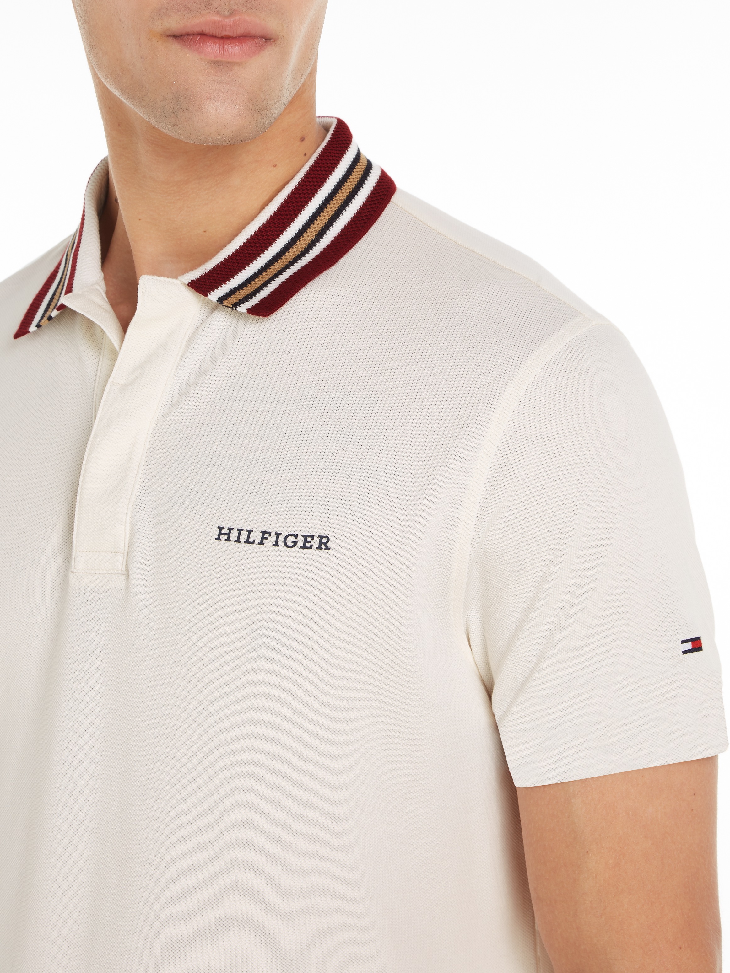 Tommy Hilfiger Poloshirt »GIFTING POLO RWB COLLAR REG POLO«, Streifen an Kragen und Bündchen