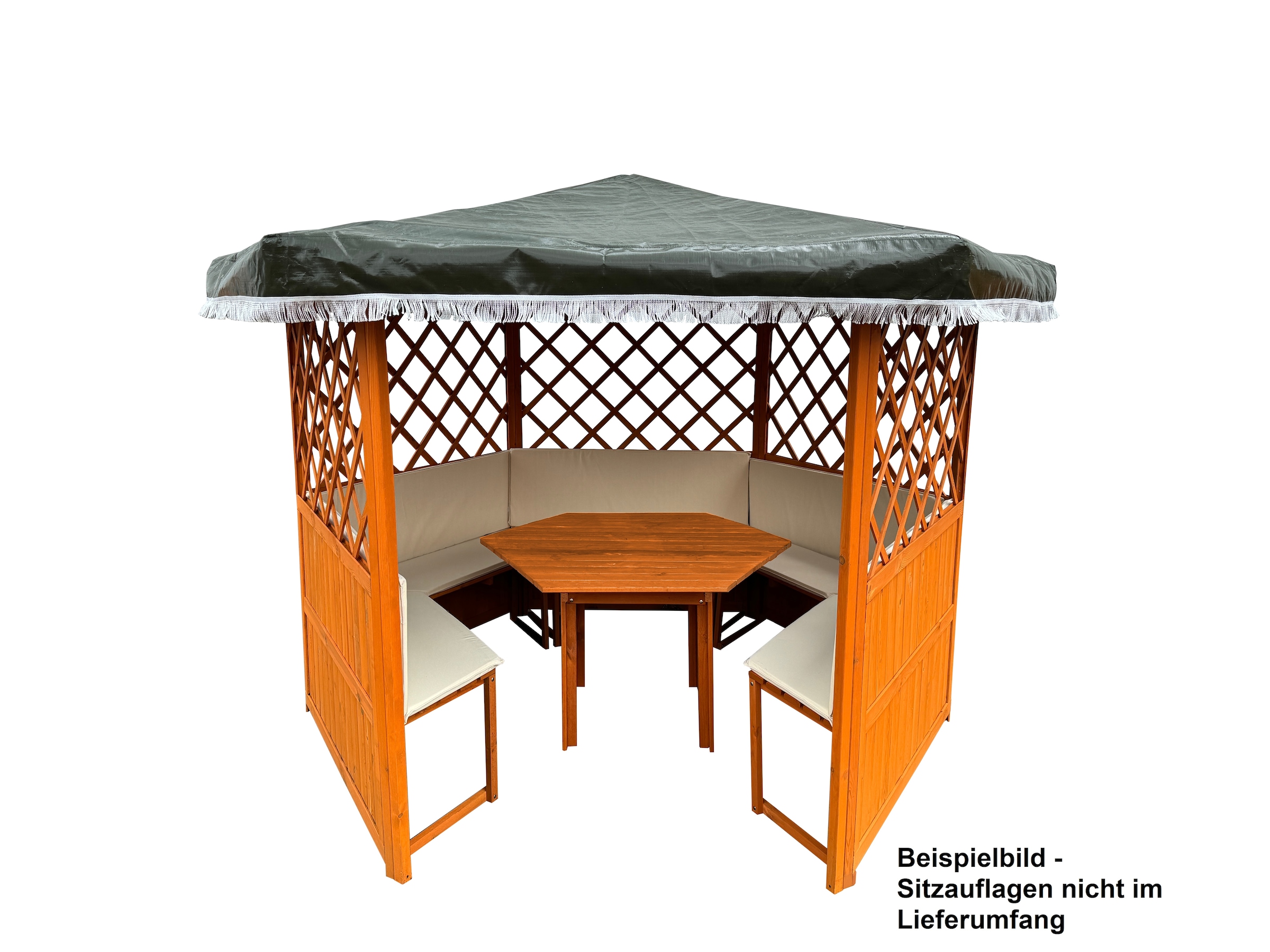 promadino Pavillon »Marburg«, (Set), BxT: 309x309 cm, inkl. Sitzgruppe und Brüstung