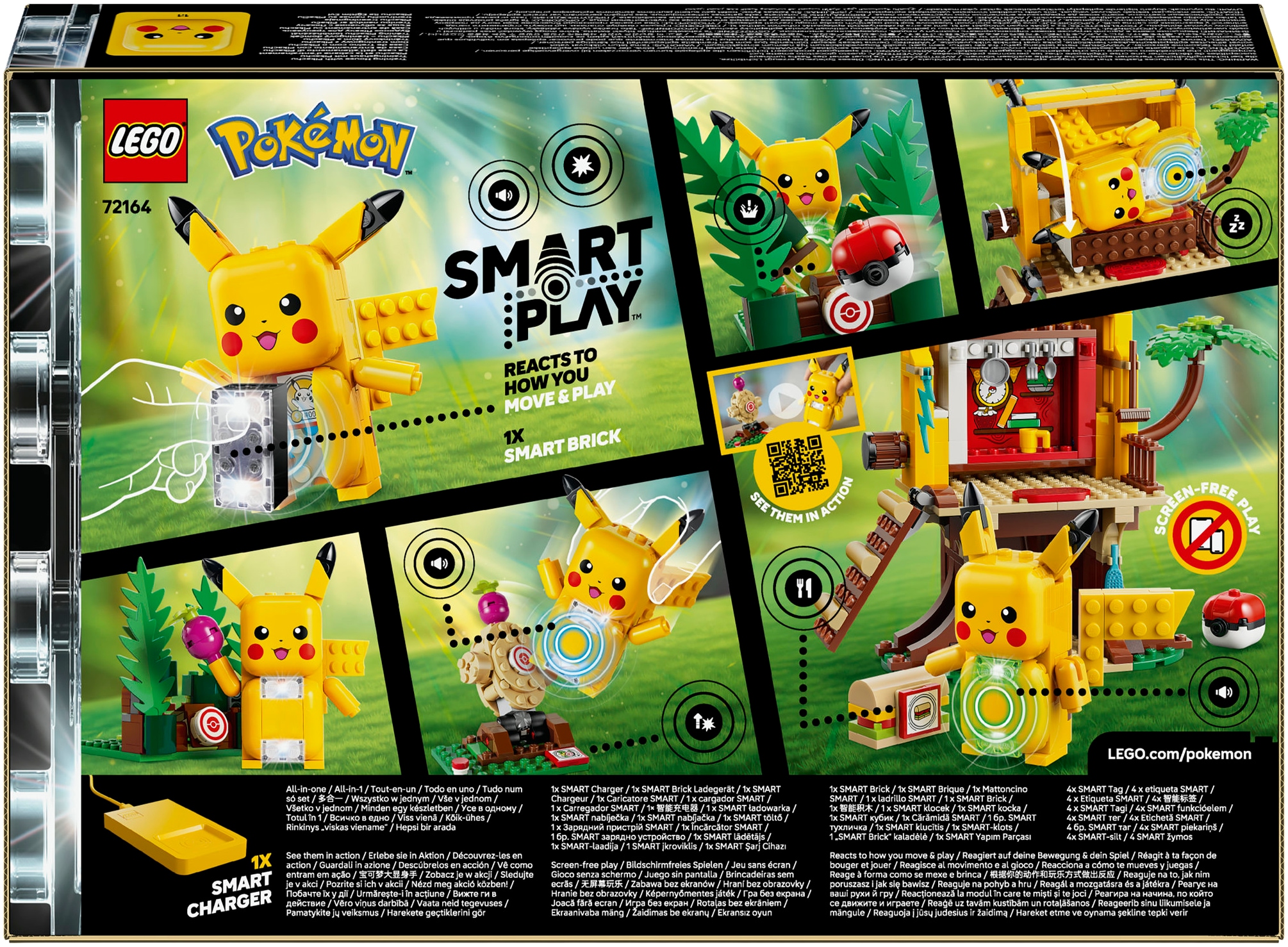 LEGO® Konstruktionsspielsteine »SMART Play: Trainingshaus mit Pikachu (72164), LEGO Pokémon« inklusive SMART Brick; mit Licht- und Soundeffekten