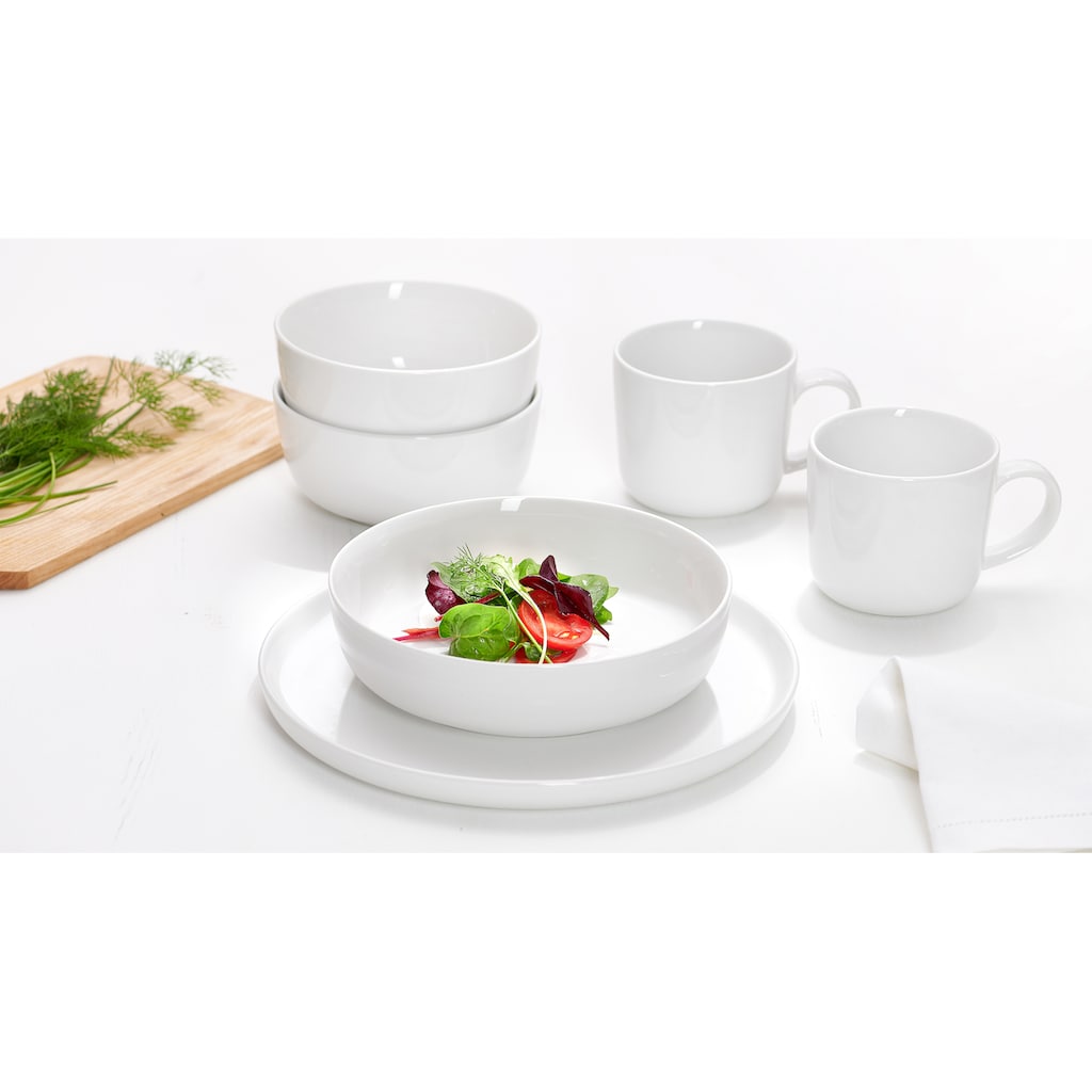 Ritzenhoff & Breker Kombiservice »Finja«, Set, 16-teilig: 4 Teller, 4 Schalen, 4 Kaffeebecher, 4 XXL-Gourmet-Schalen