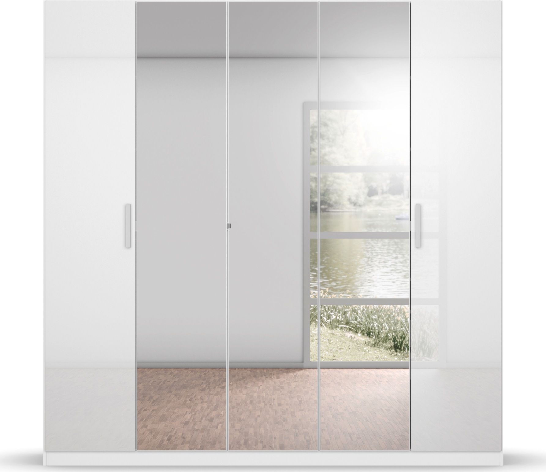 rauch Drehtürenschrank »Kleiderschrank Schrank Garderobe KOLUNA Hochglanz-Front und Spiegel«, (Breiten 181/226/271/315 cm Höhen 210/229 cm), Hochglanzfront mit Spiegel, inkl. 2 Innenschubladen sowie extra Böden
