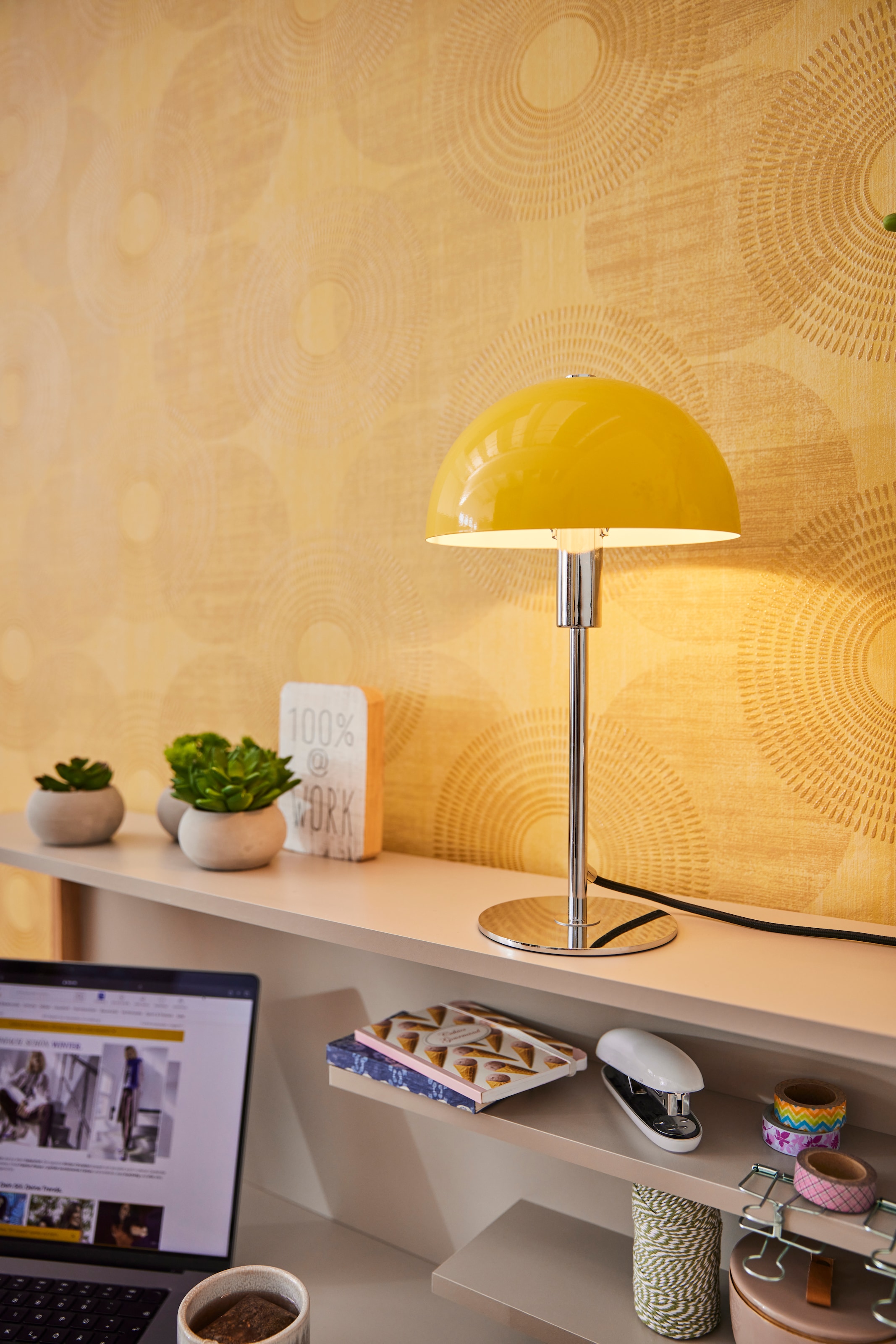 LeGer Home by Lena Gercke Tischleuchte »Linnea Pilz Lampe«, 1 flammig, Leuchtmittel E14 | ohne Leuchtmittel, Pilzleuchte, Tischlampe, Metallsockel, Höhe 35,5 cm