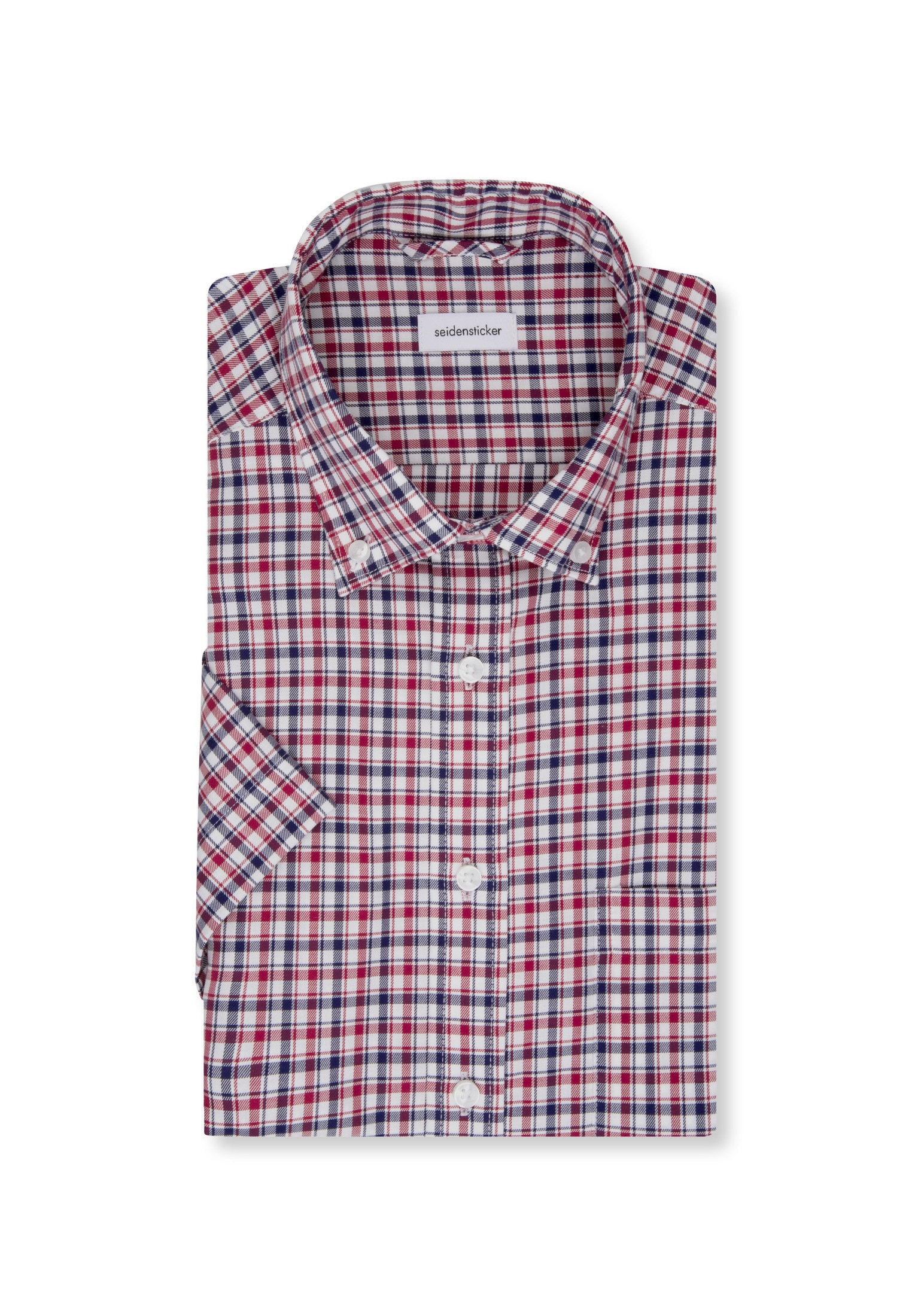 seidensticker Businesshemd »Regular« Regular 1/2 Button-Down-Kragen Karo