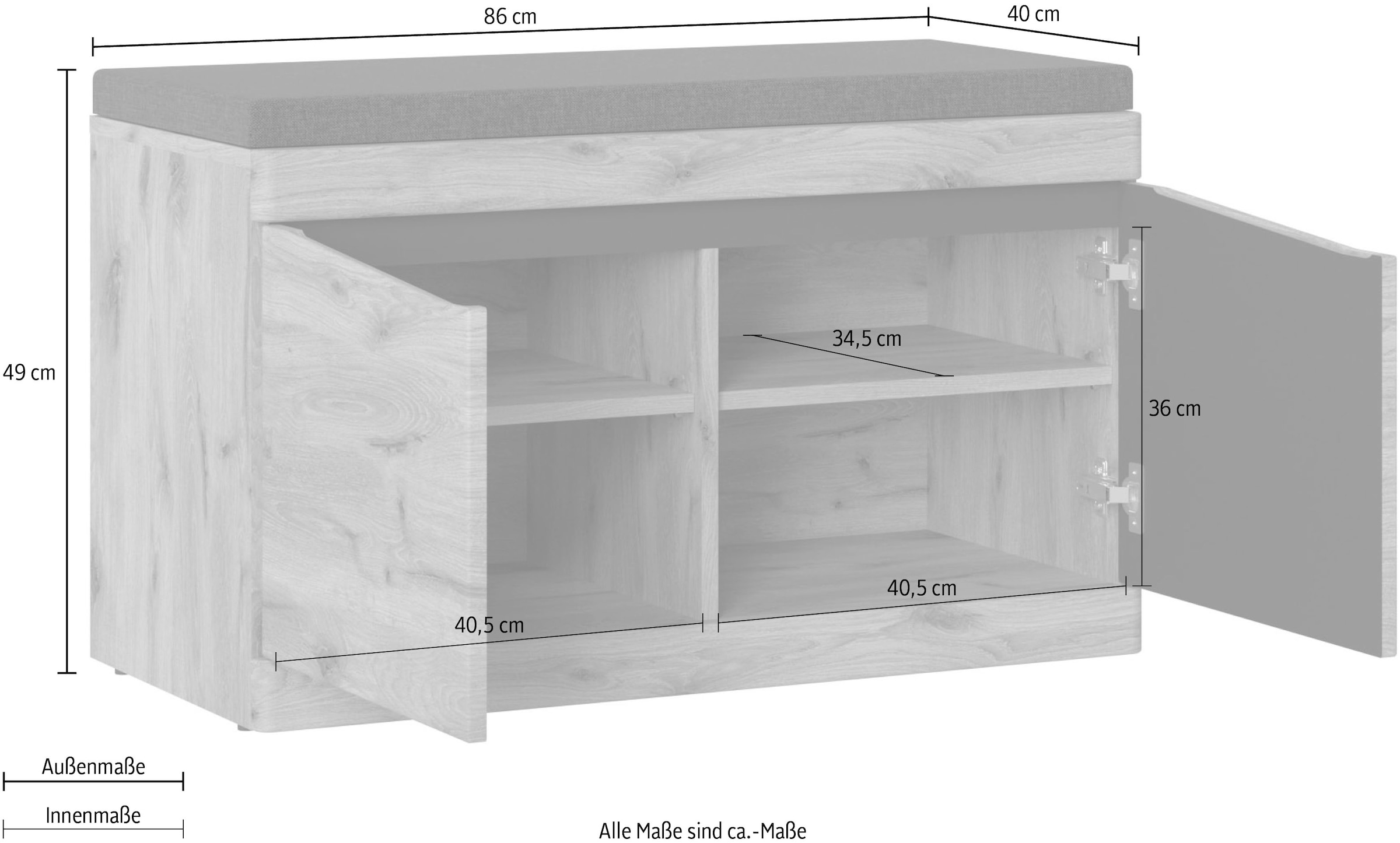 LIVING CHARM Sitzbank »Twist«, Sitzkissen
