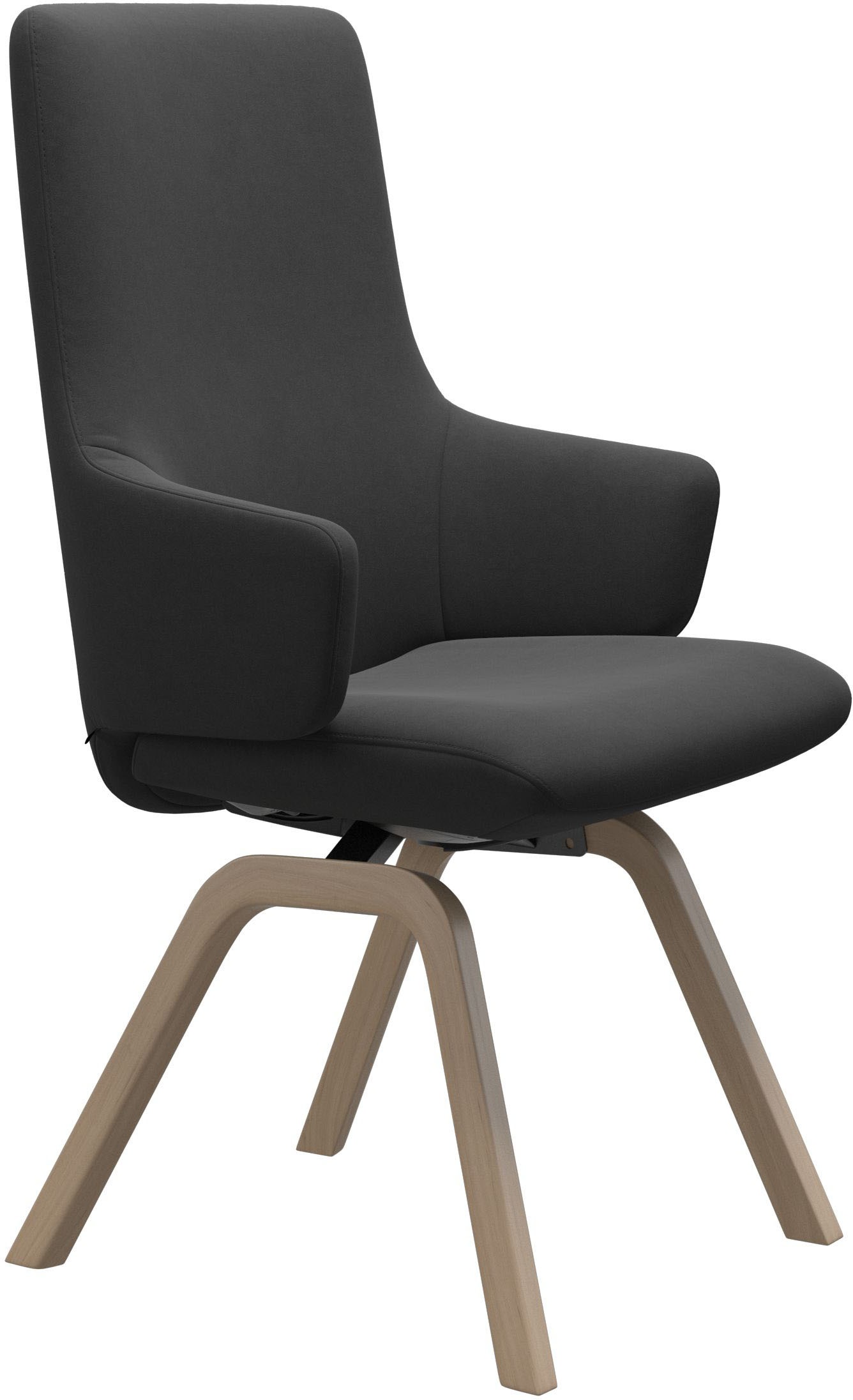 Stressless® Polsterstuhl »Laurel«, Microfaser DINAMICA, High Back mit Armlehne, Größe L, mit schräggestellten Beinen in Eiche