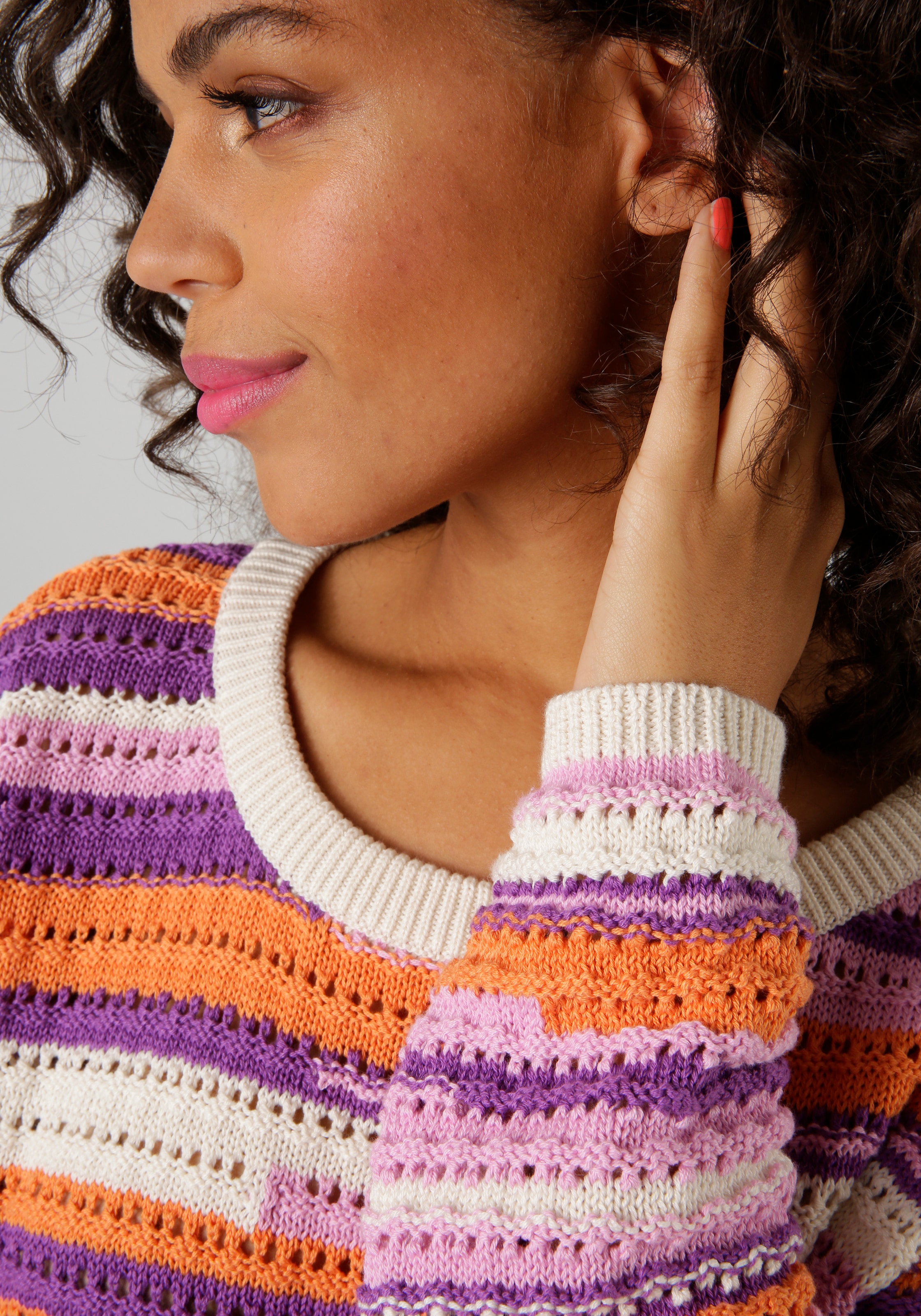 Aniston CASUAL Strickpullover, im extravagantem Streifen-Dessin - NEUE KOLLEKTION