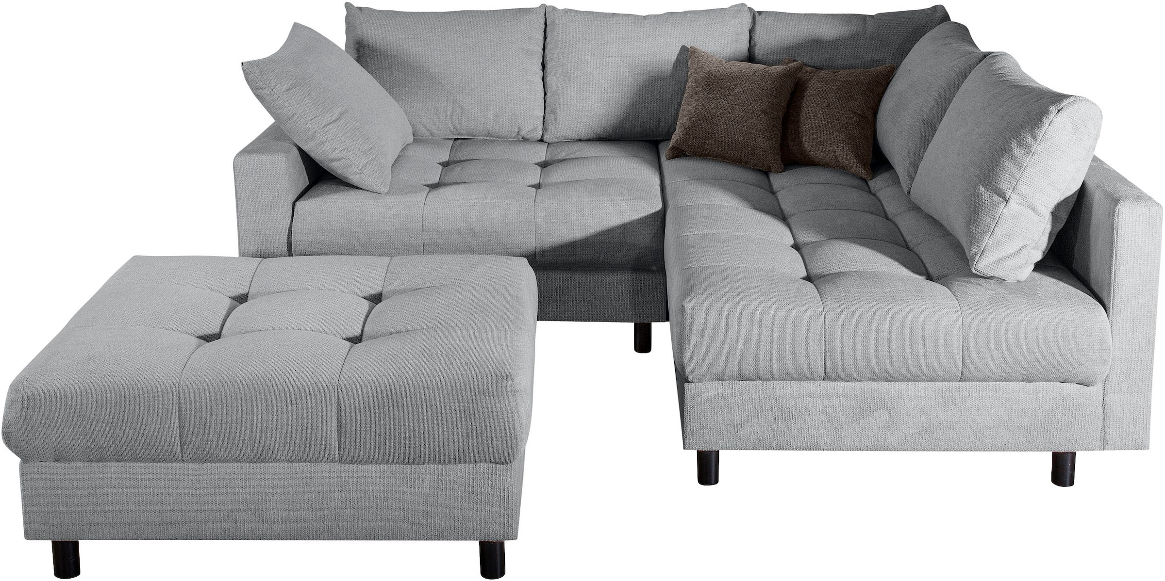 Home affaire Ecksofa »Toni L-Form«, Ottomane beidseitig montierbar, Federkern-Polsterung
