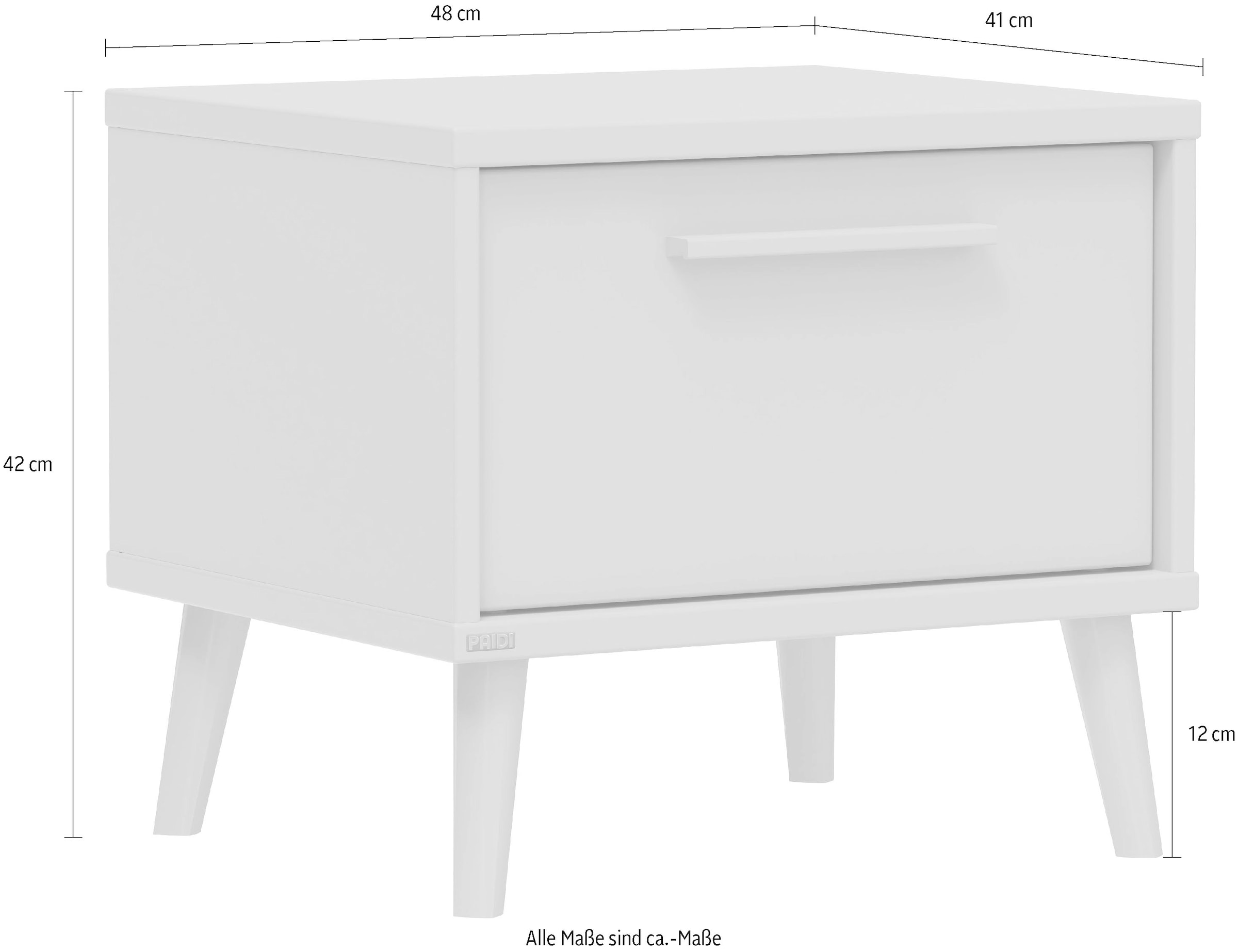 PAIDI Nachtkommode »EEFJE in Beige, Schublade mit Soft-Close, verschiedene Ausführungen« B/H/T ca. 48/43/41cm,  moderner und langlebiger Nachttisch aus Holz, geprüfte Qualität