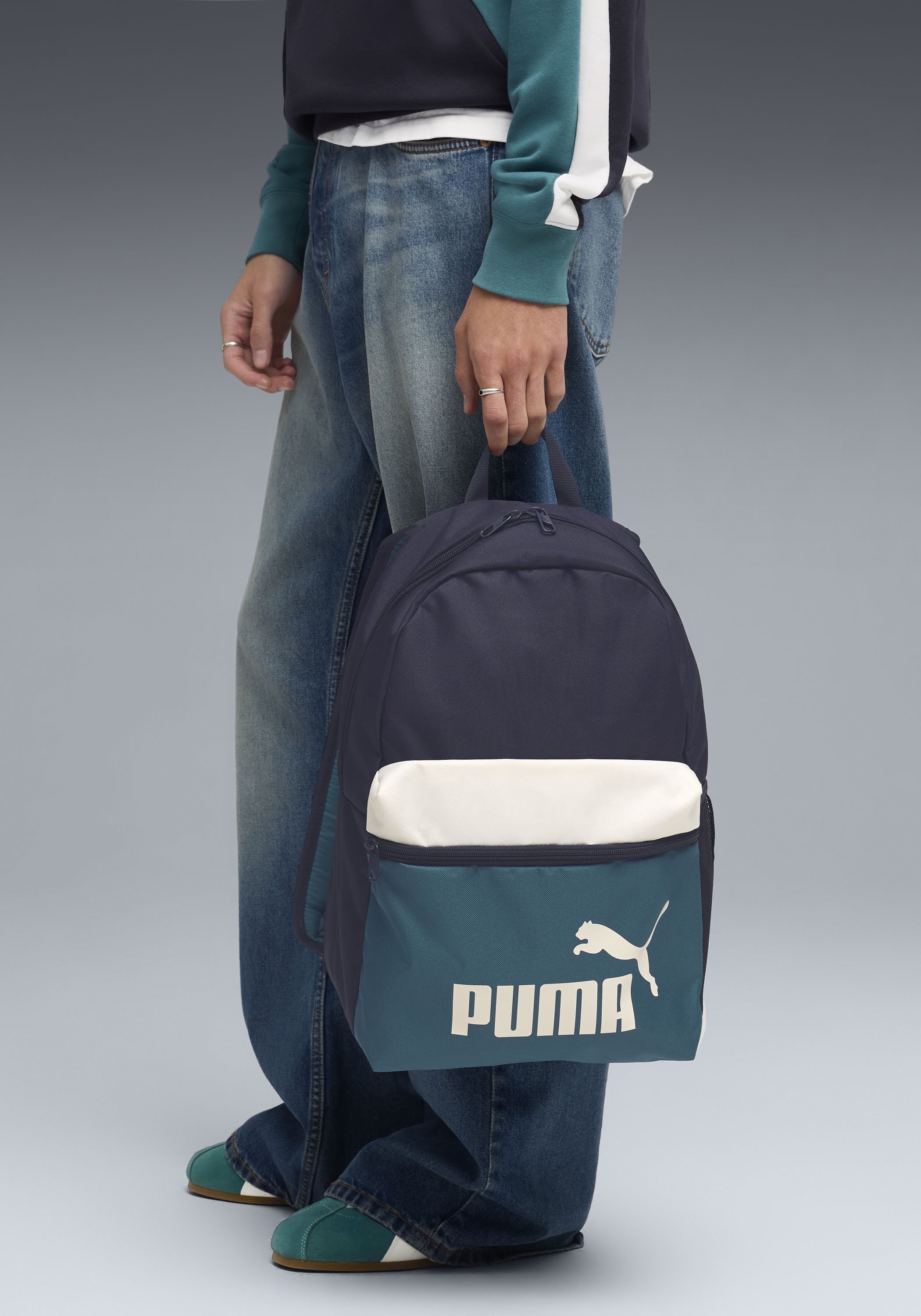 PUMA Rucksack »PHASE COLOR BLOCK BACKPACK« für sportliche Aktivitäten und Alltag, mit geräumigem Hauptfach