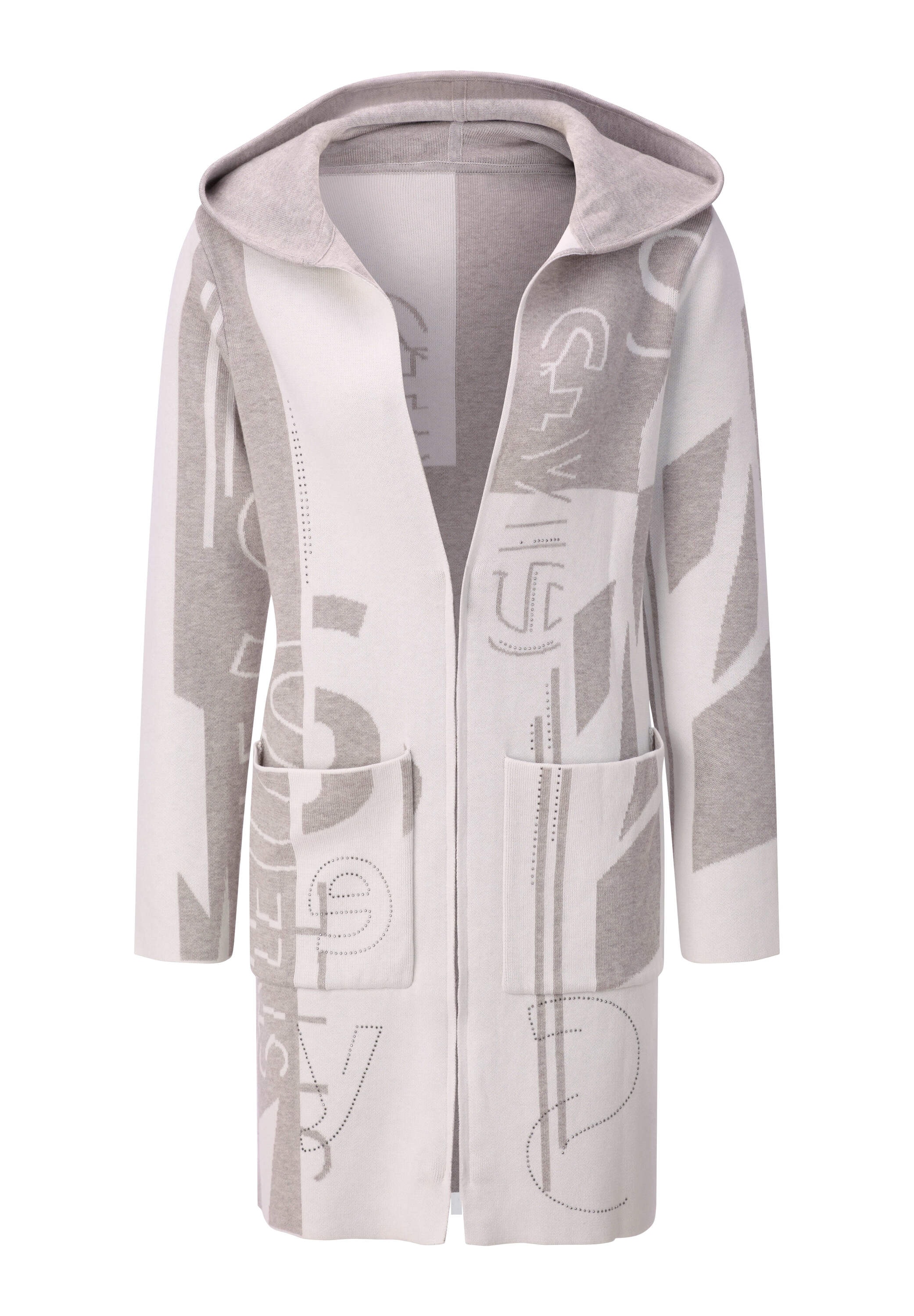 creation L Strickjacke »Modal-Baumwoll-Strickjacke Longstrickjacke im Jacquard-Dessin«