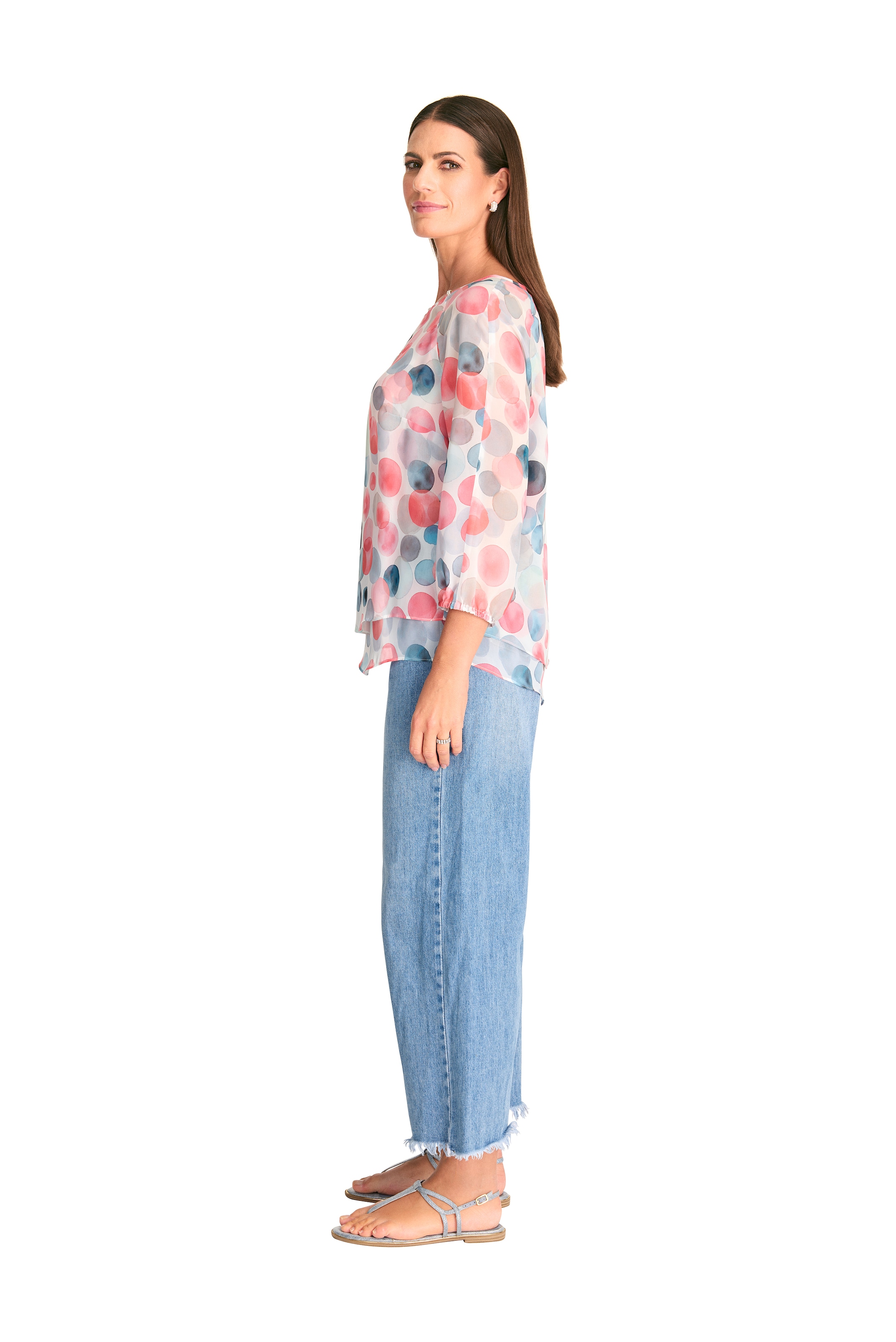 HERMANN LANGE Collection Druckbluse, mit Cut-Outs am Ausschnitt