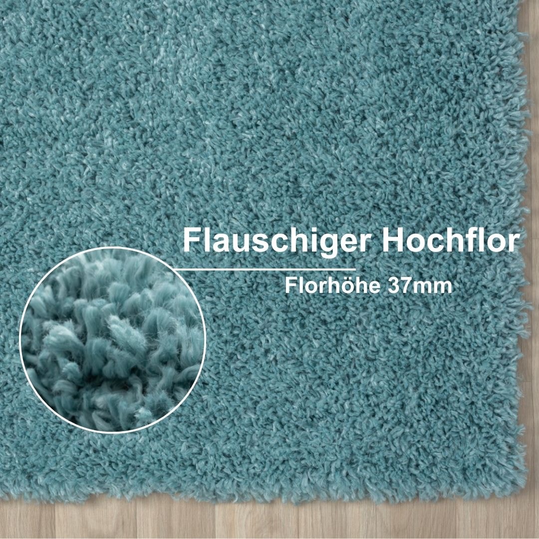 Myflair Möbel & Accessoires Hochflor-Teppich »My Shaggy«, rechteckig, 37 mm Höhe, Shaggy, Uni-Farben, leicht glänzend, Microfaser, extra flauschig
