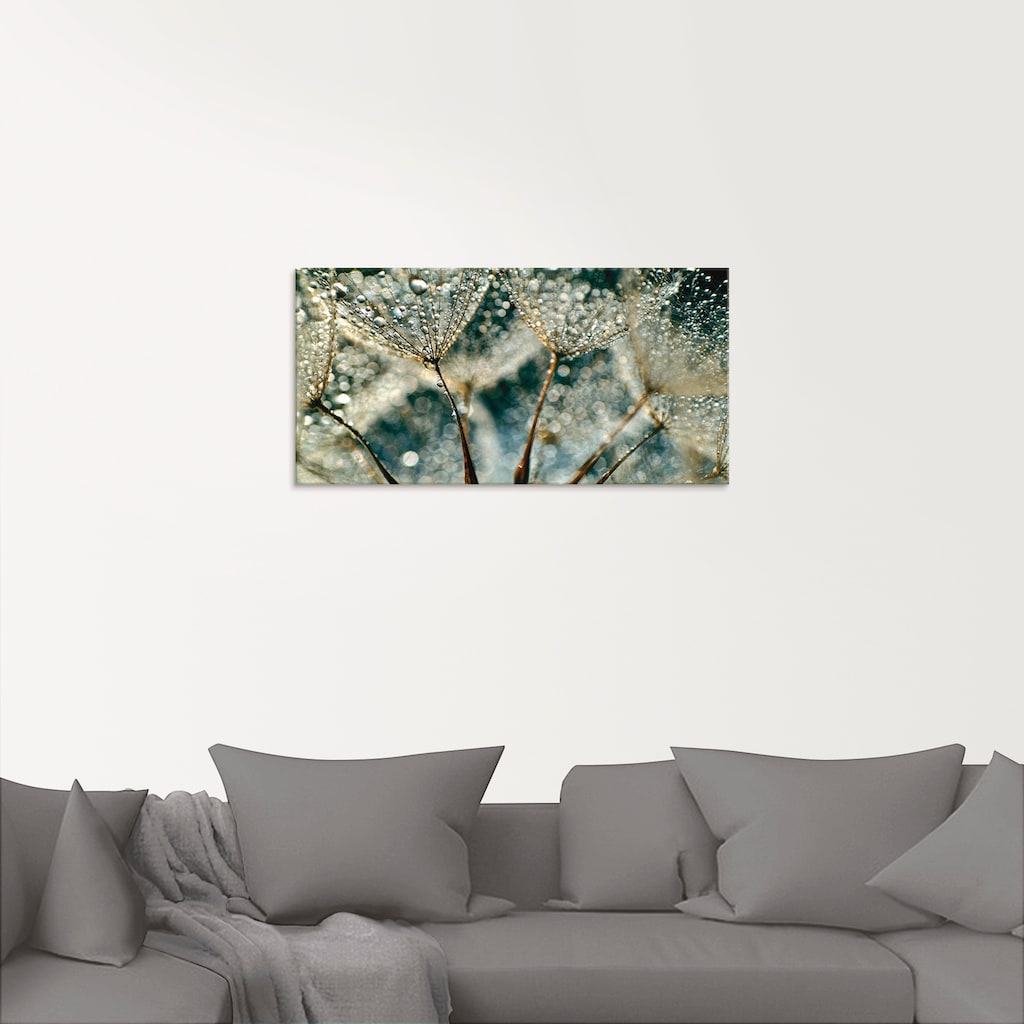 Artland Glasbild »Pusteblume Regenschauer«, Blumen, (1 St.)