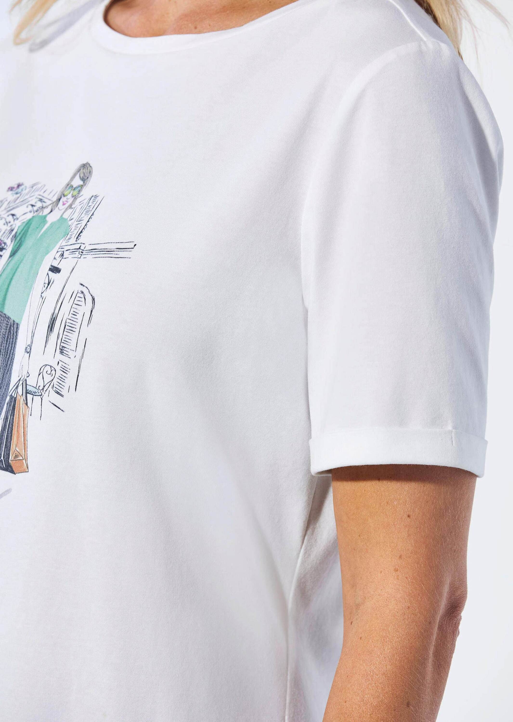 GOLDNER Kurzarmshirt »Jerseyshirt mit überschnittenen Schultern«