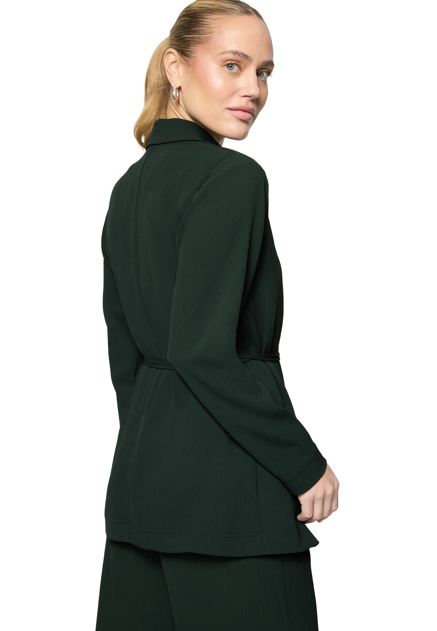 Zero Jackenblazer »Longblazer strukturiert mit Bindedetail«