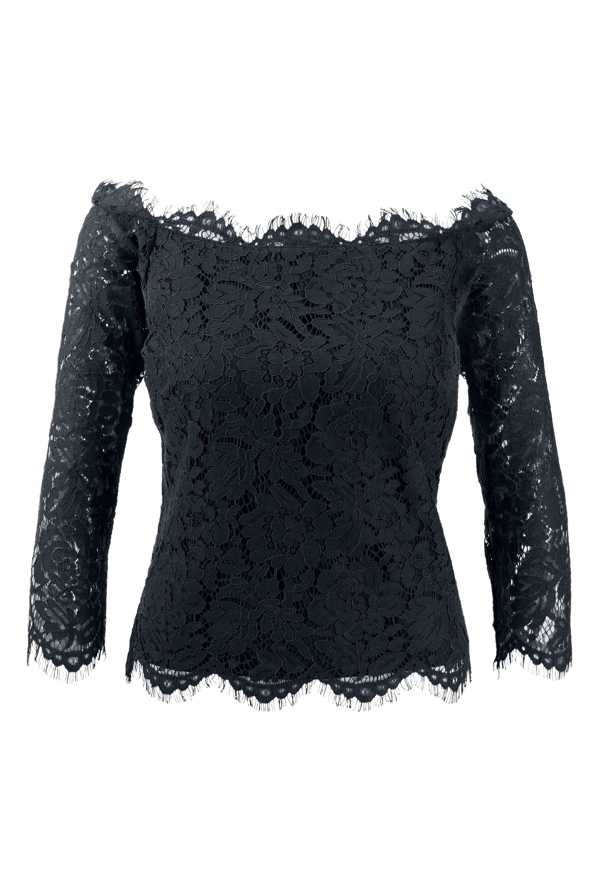 heine Klassische Bluse »Spitzen-Bluse Spitzenbluse mit 3/4-Ärmeln«