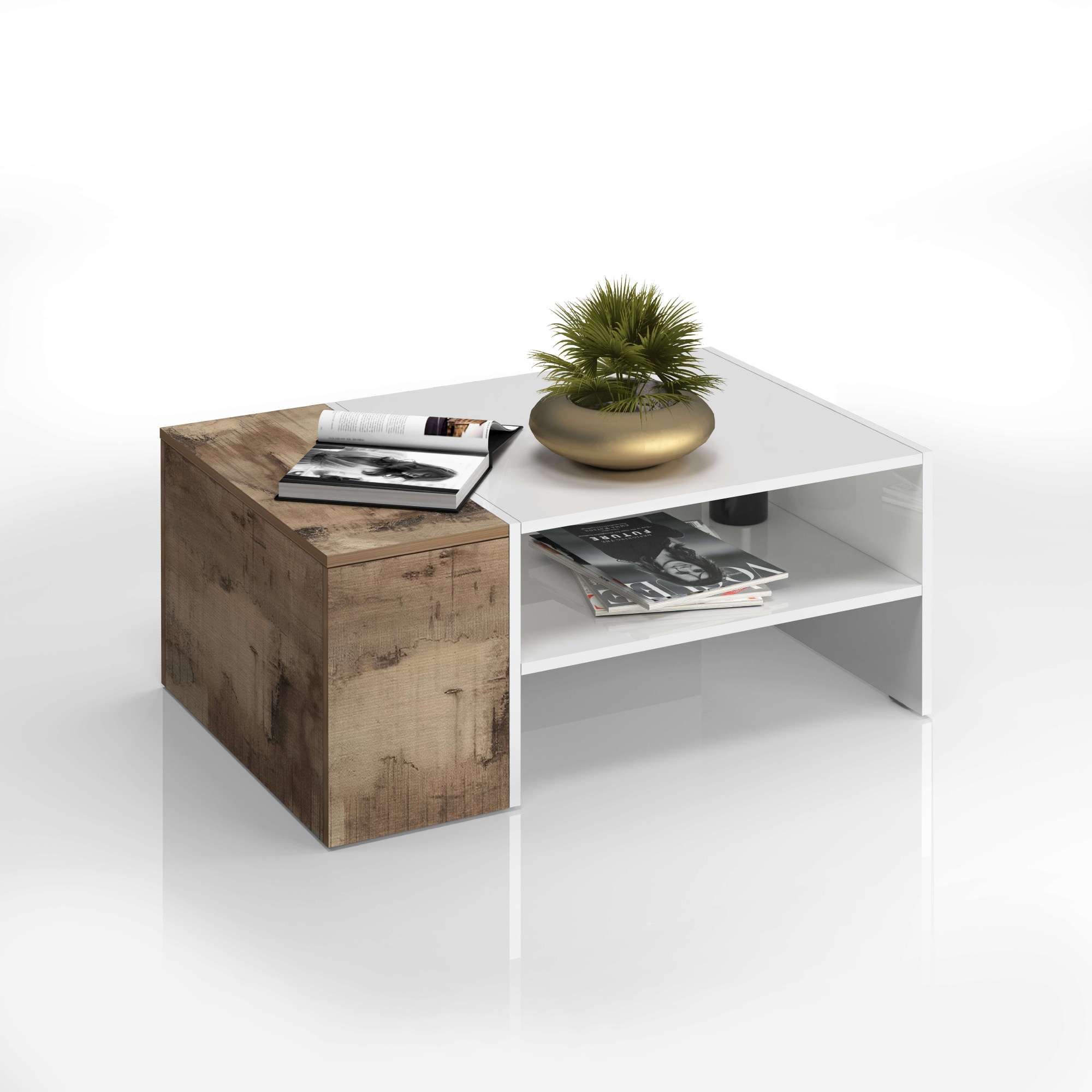 INOSIGN Couchtisch »Coro, Couchtisch, Couchtisch mit seitlichem Stauraum,Sofatisch«, Länge 90 cm, mit zwei Ablagefächern davon eines geschlossen
