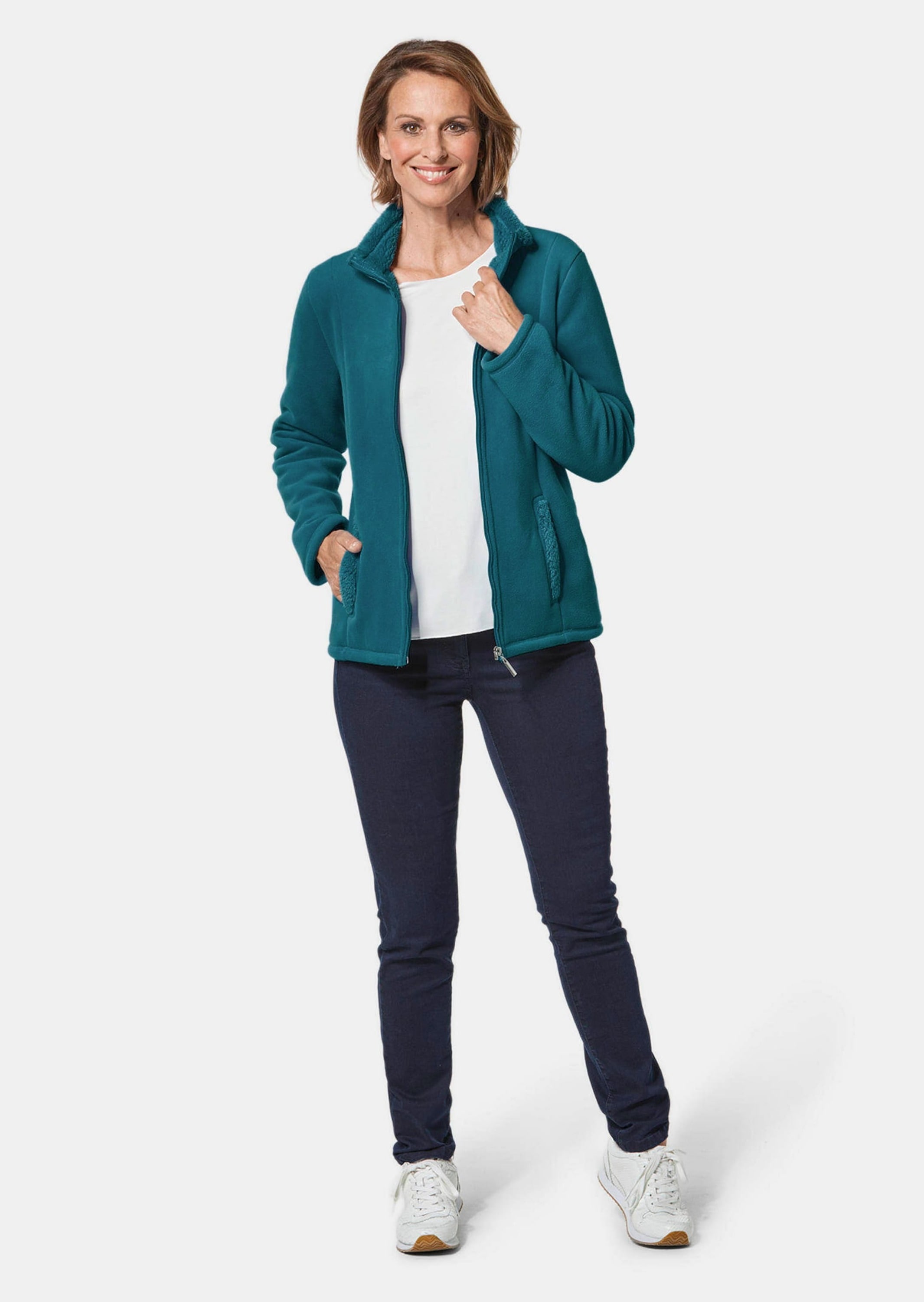 GOLDNER Fleecejacke »Kurzgröße Kuschelweiche Fleece-Jacke« Innen mit weichen Teddyplüsch