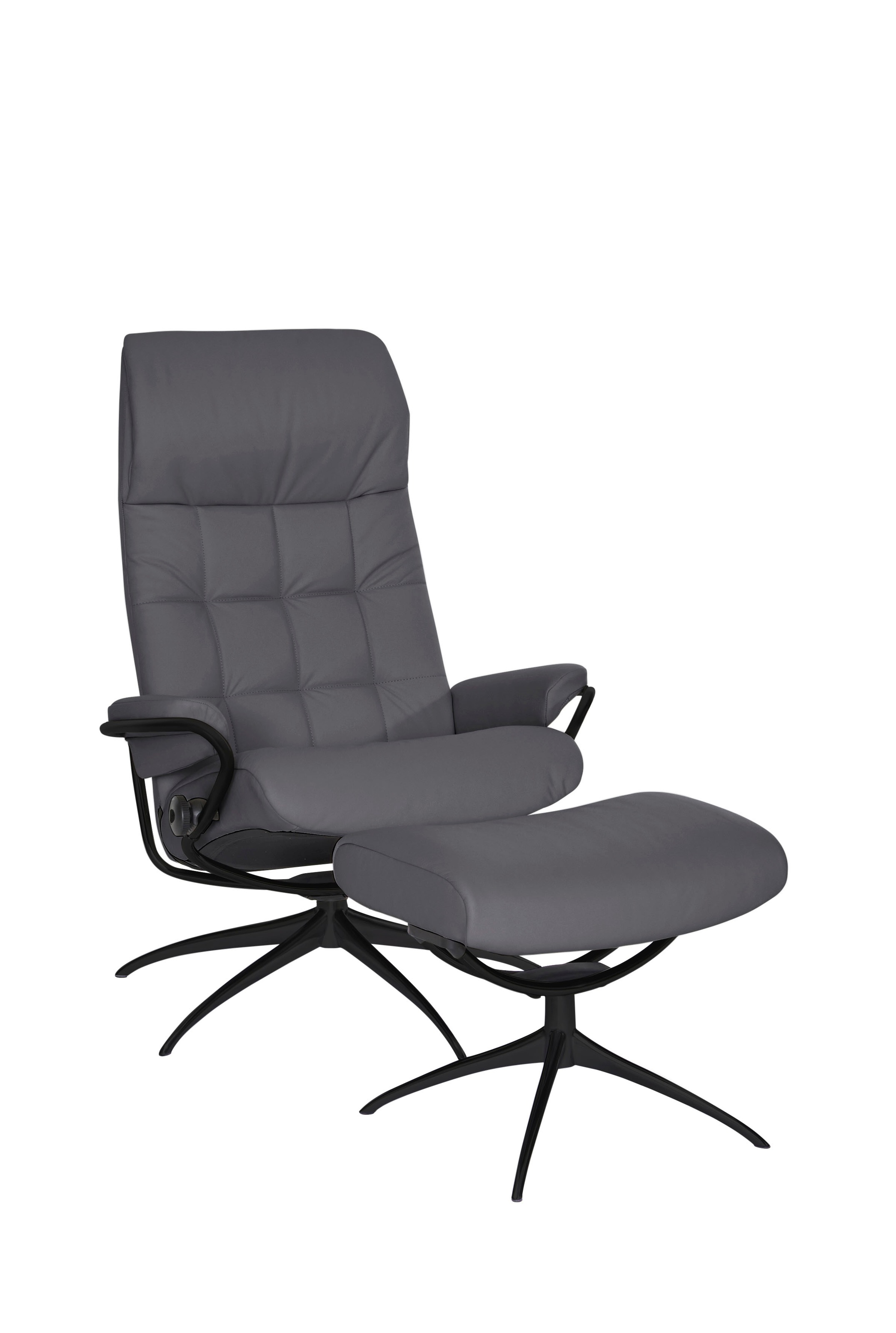 Stressless® Relaxsessel »London«, (Set, Relaxsessel mit Hocker), mit Hocker, High Back, mit Star Base, Gestell Schwarz