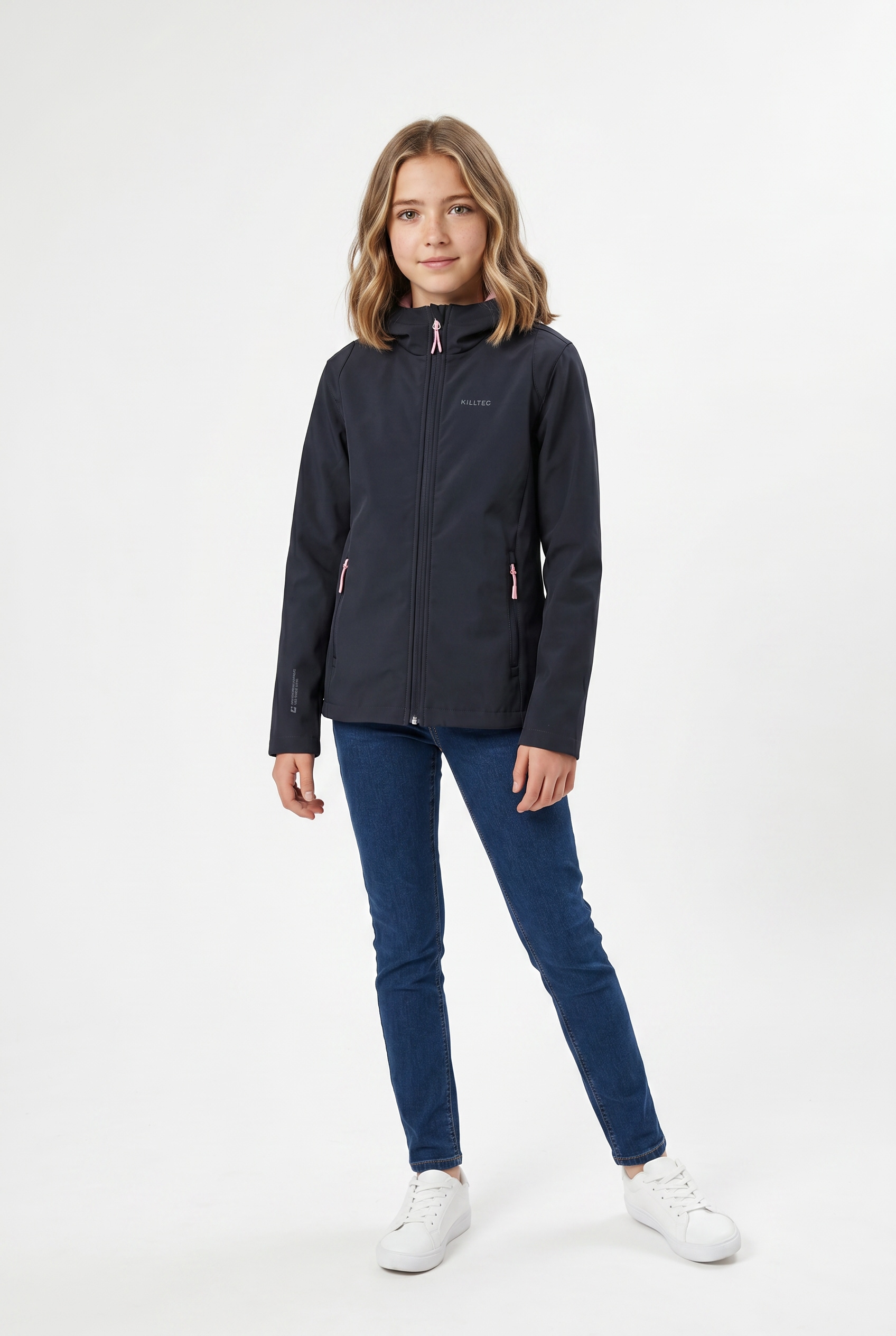 Killtec Softshelljacke »KOW 164 GRLS SFTSHLL JCKT« mit Kapuze für Kinder und Jugendliche, mit Kapuze, winddicht, wasserabweisend