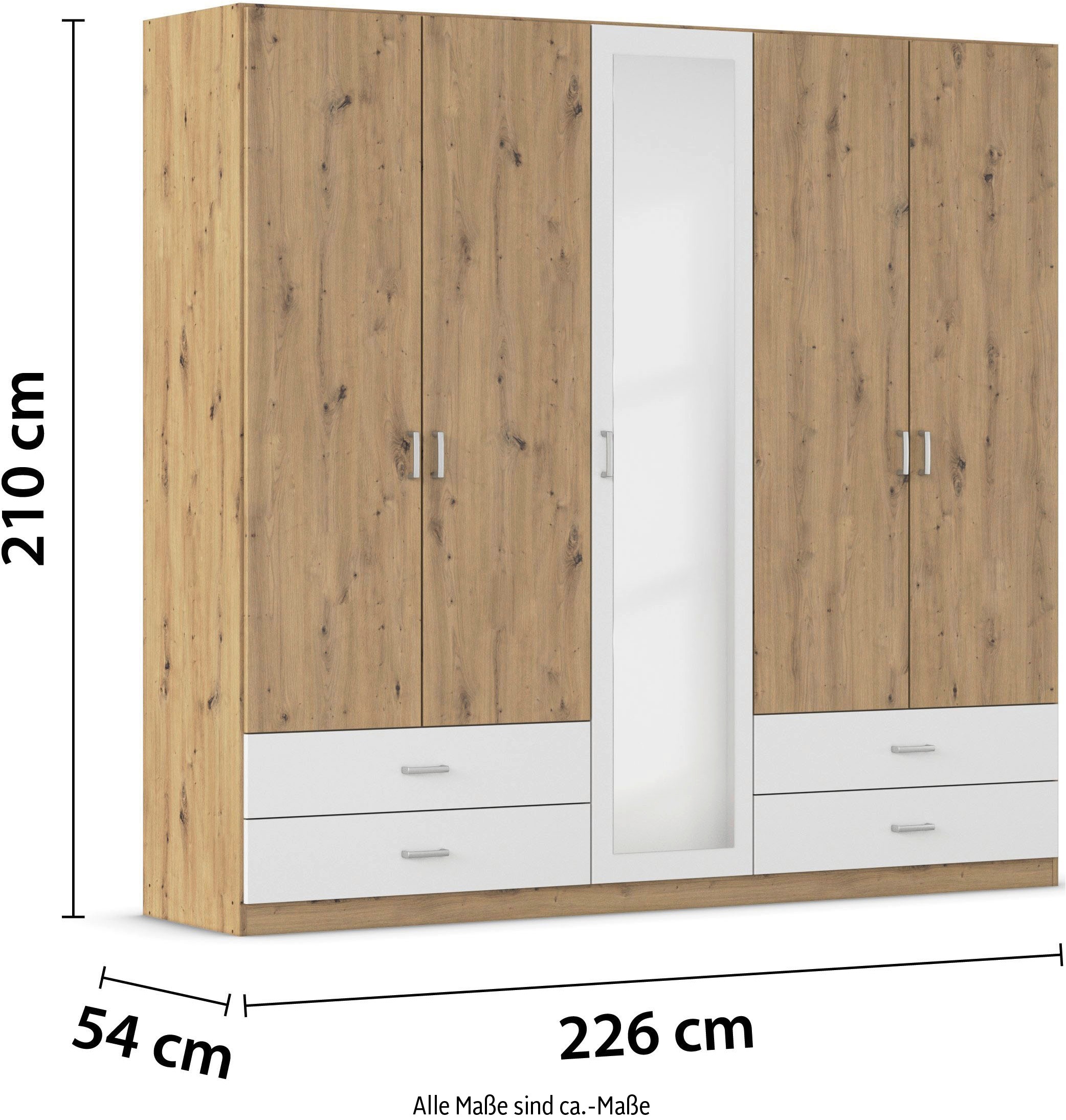 rauch Drehtürenschrank »Borbona«, Kleiderschrank Schrank Garderobe Wäscheschrank BORBONA in 2 Breiten