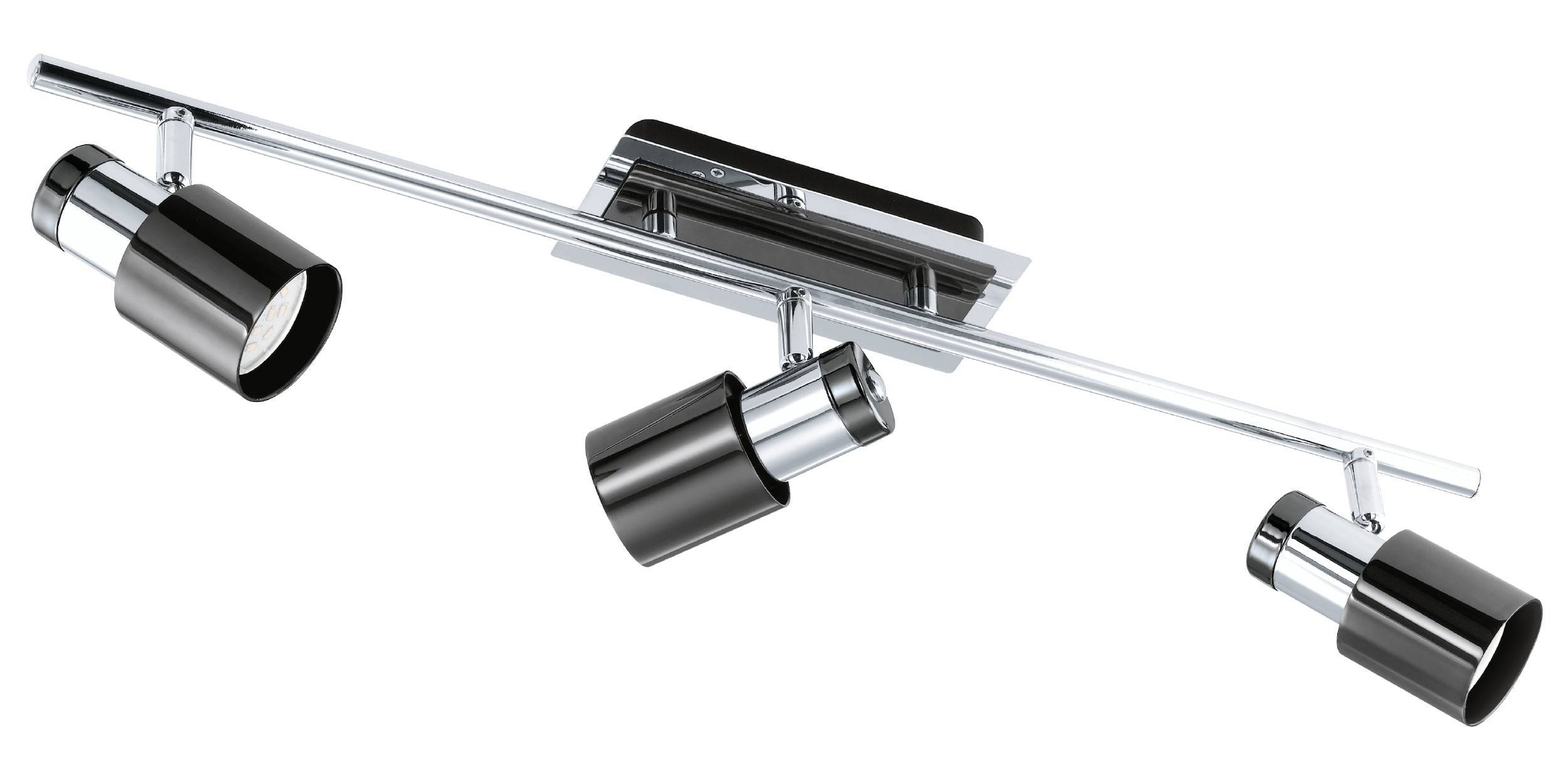 EGLO Deckenleuchte »Davida 1 Deckenlampe, Deckenspot aus Metall, Wohnzimmerlampe, GU10« GU10 1 Stk. Spot - L58 x B7 cm - nickel-nero - 3X4,6W inkl.