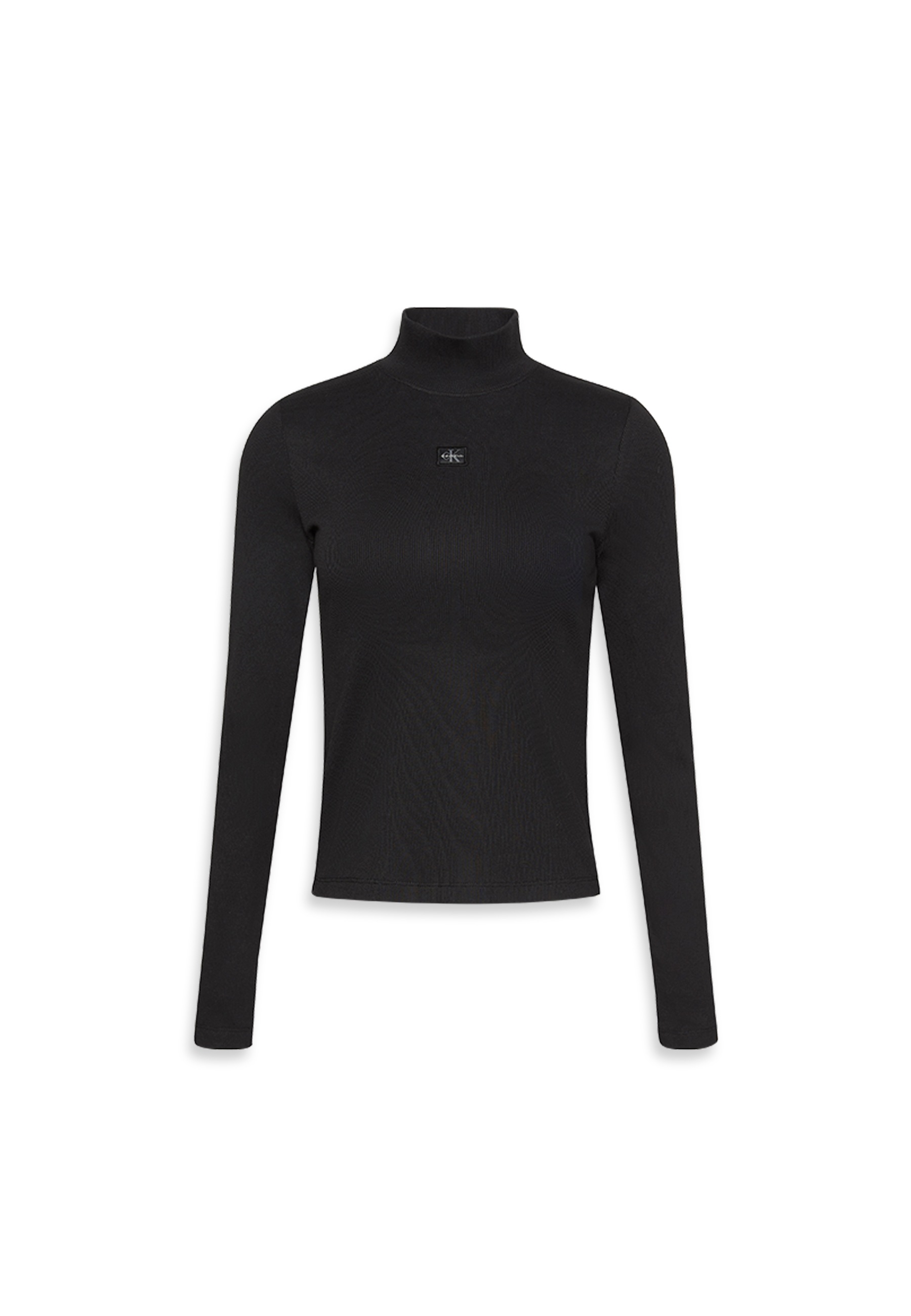 Calvin Klein Jeans Shirttop »LS WOVEN LABEL TURTLENECK« Mit Rundhalsausschnitt, regular fit