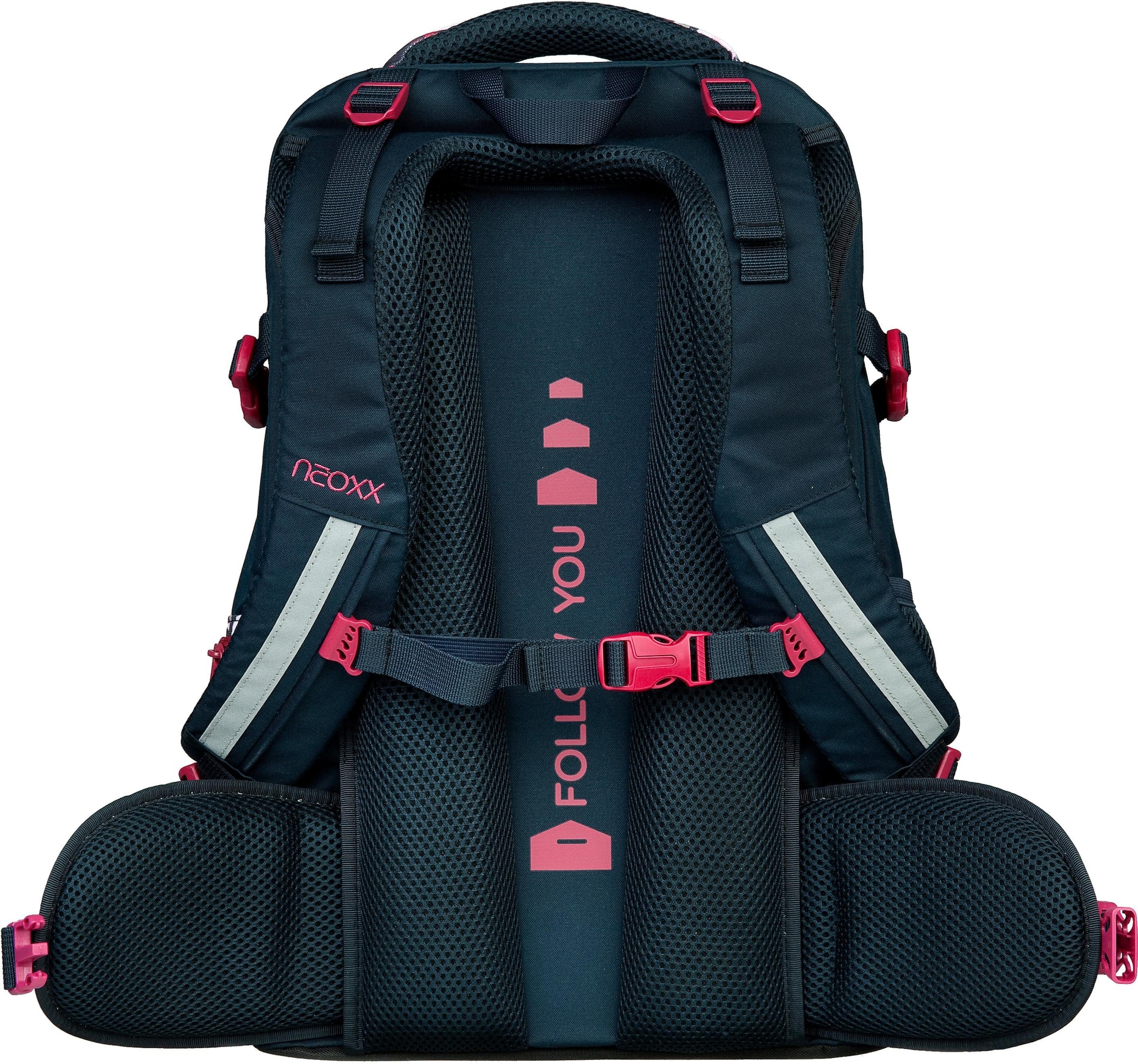 neoxx Schulrucksack »Active, My Heart Blooms«, reflektierende Details, aus recycelten PET-Flaschen