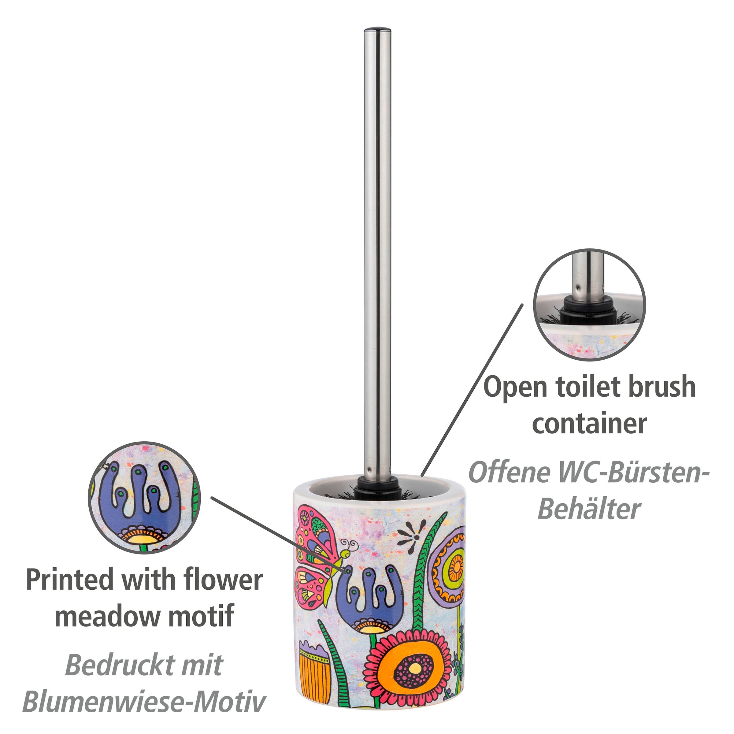 WENKO WC-Garnitur »Rollin\'Art Full inkl. Keramik, freistehend, WC-Bürste bei aus OTTO Bloom«