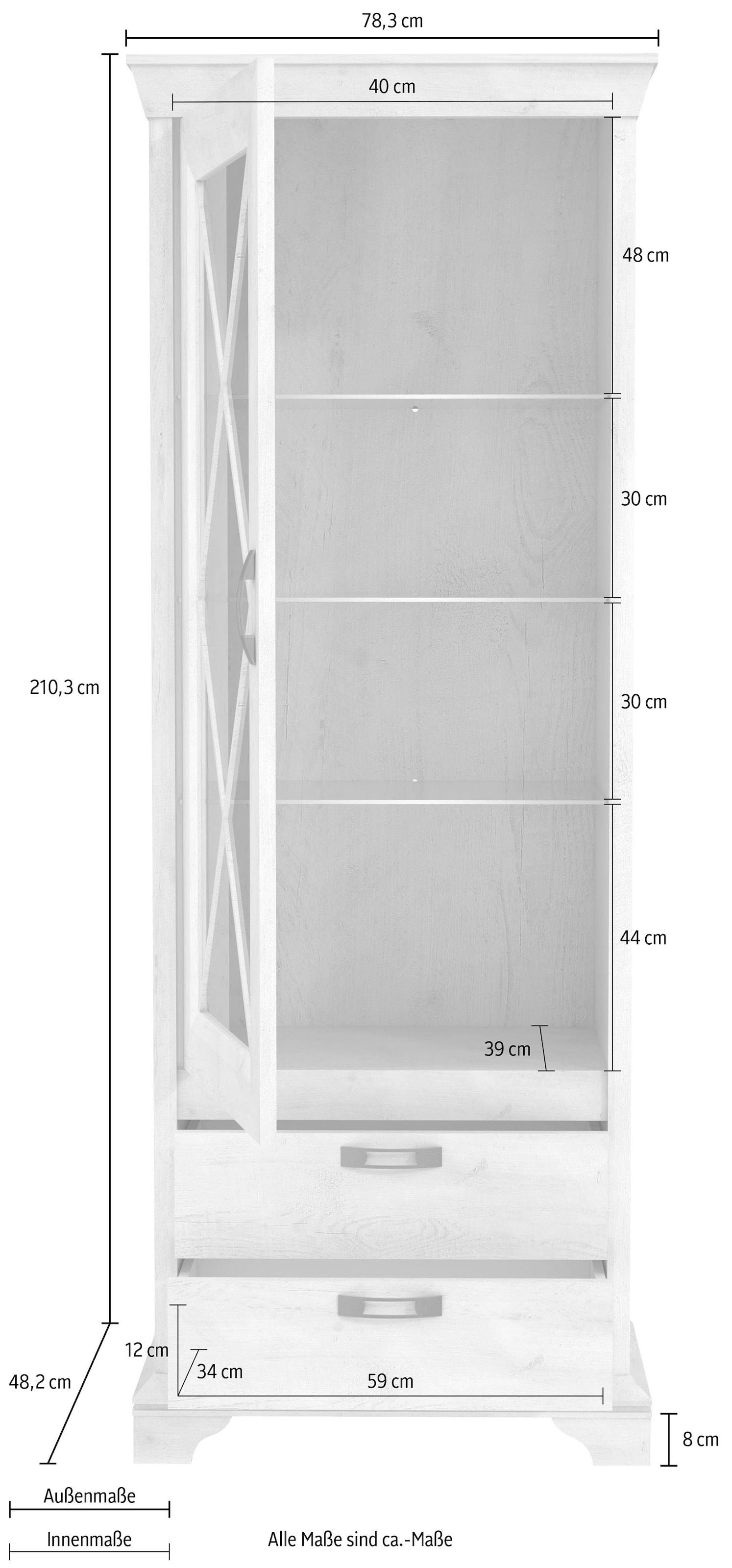 FORTE Vitrine, Breite 78 cm, inkl. LED Beleuchtung online kaufen