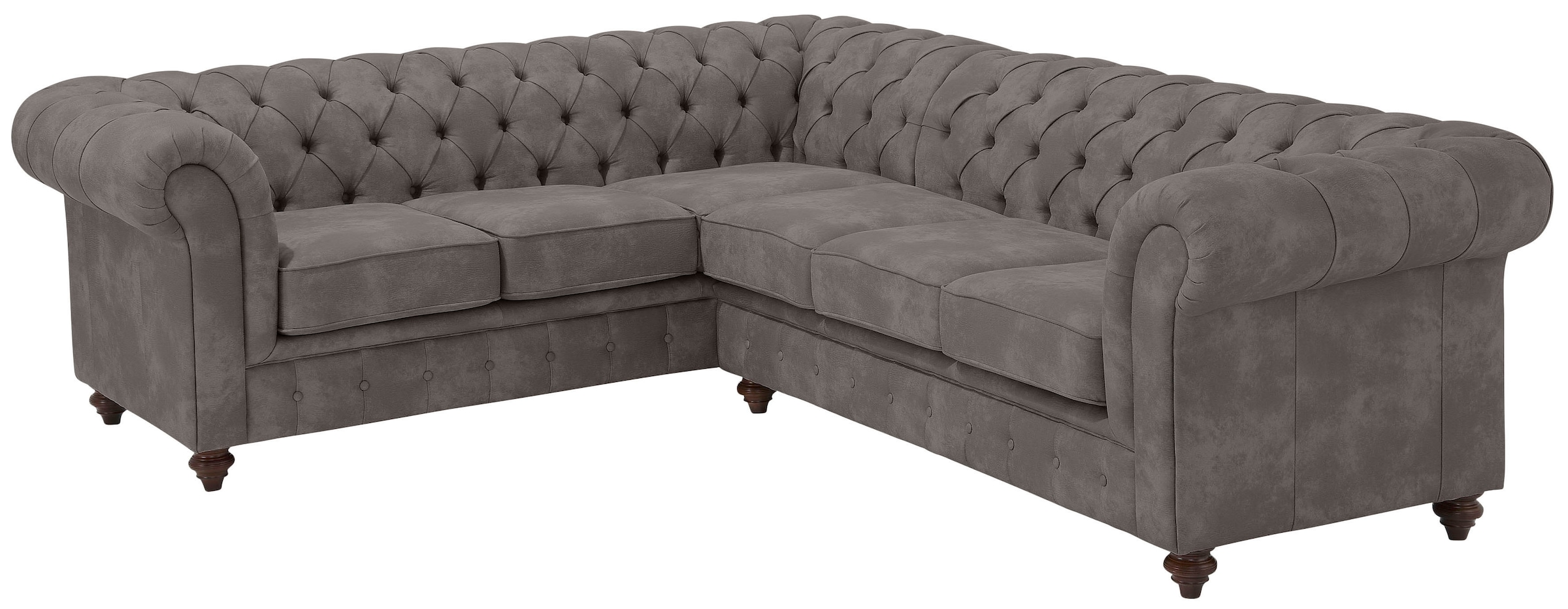 Home affaire Chesterfield-Sofa »Chesterfield Ecksofa, auch in Leder L-Form«, hochwertige Knopfheftung, langer Schenkel links oder rechts wählbar