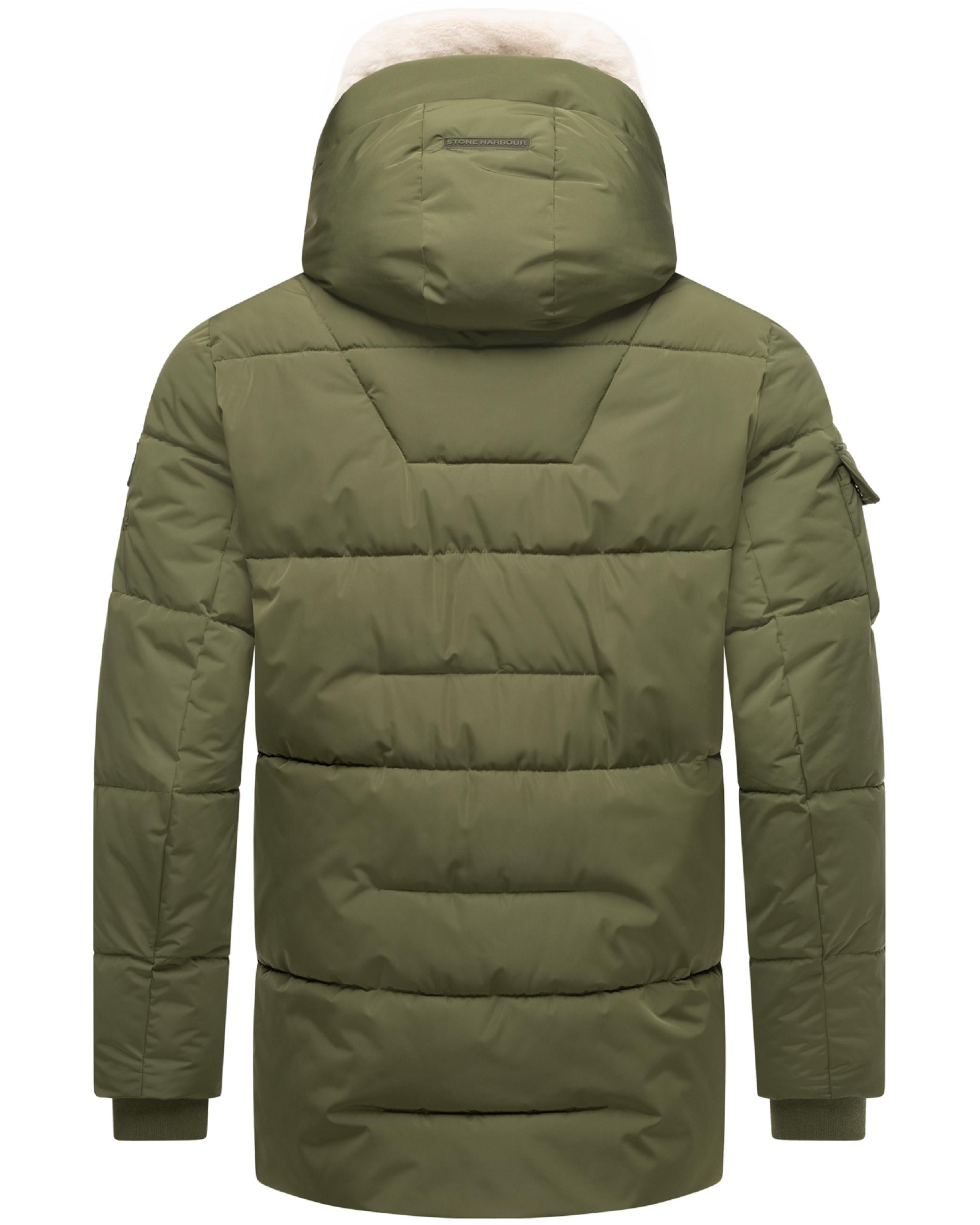 Stone Harbour Winterjacke »Winterjacke Lauroo XX«, mit Kapuze, urbane Herren Steppjacke mit kuscheligem Kunstpelz-Kragen