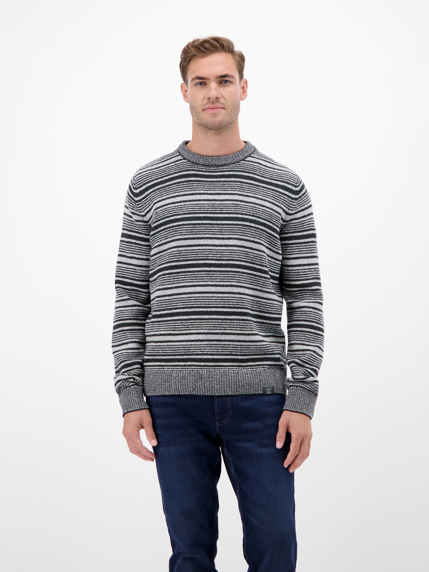 LERROS Strickpullover »Herren Crewneck-Stricker, gestreift«