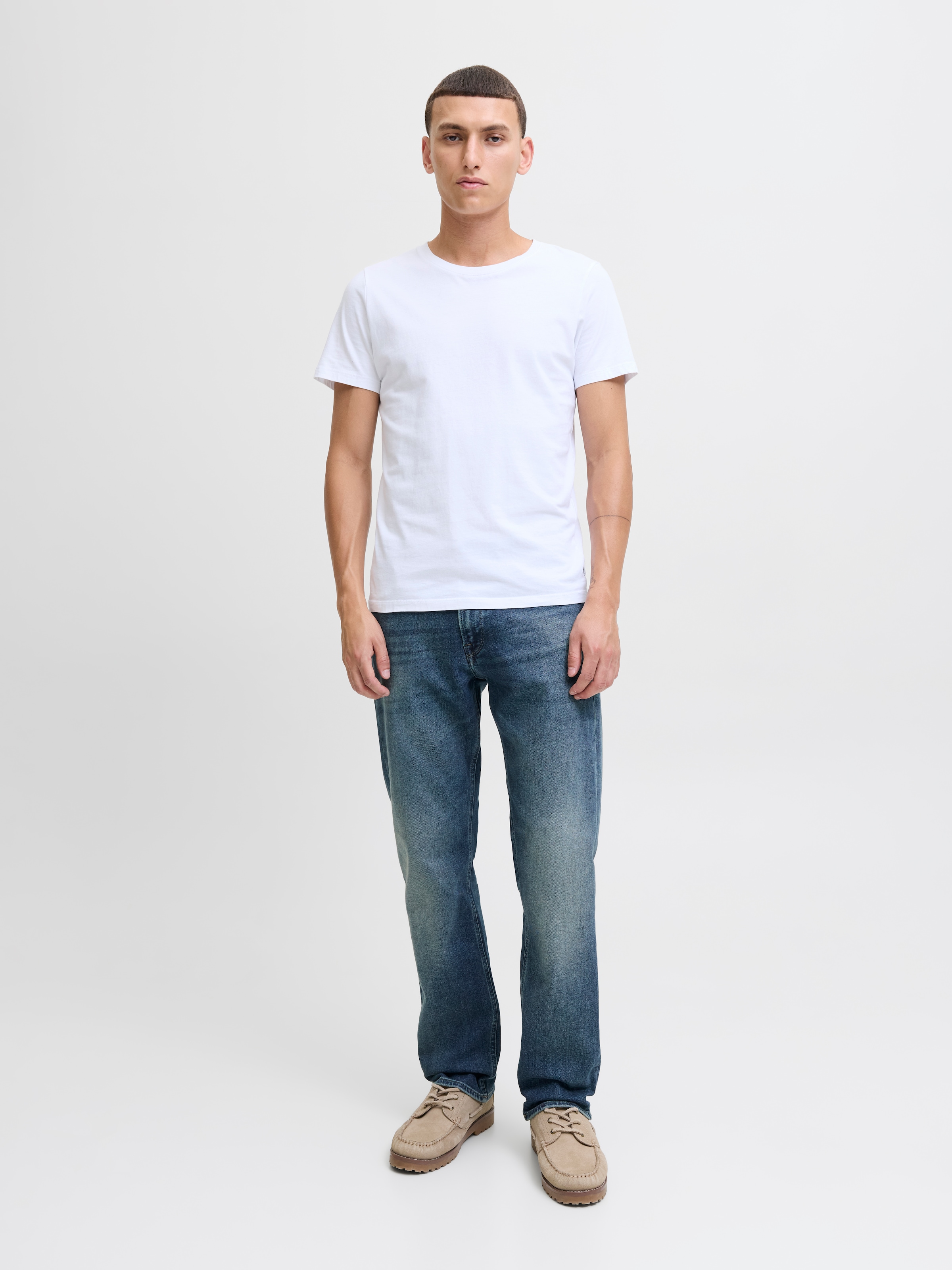 Jack & Jones Regular-fit-Jeans »JJICLARK mit Used-Look und Stretch für den Alltag«, mit Abriebeffekten