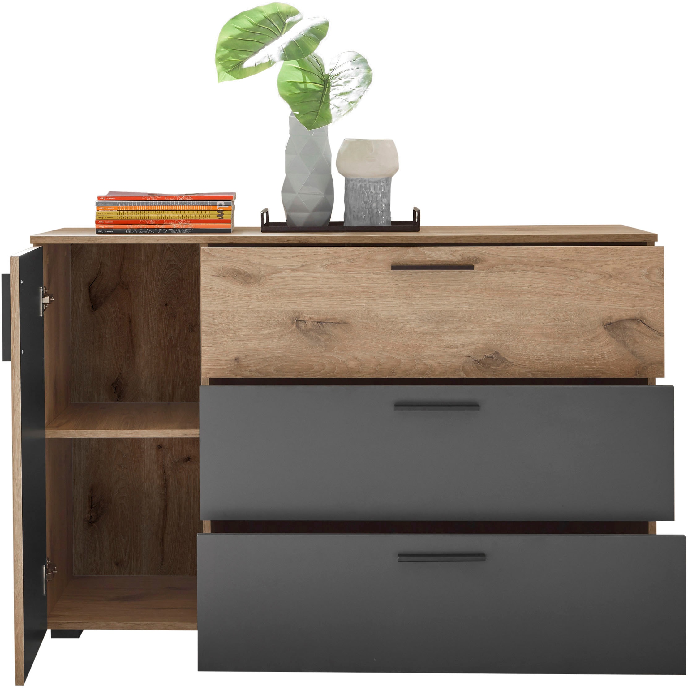 Schlafkontor Kombikommode »Daria mit 3 Schubkästen und Rillenoptik«