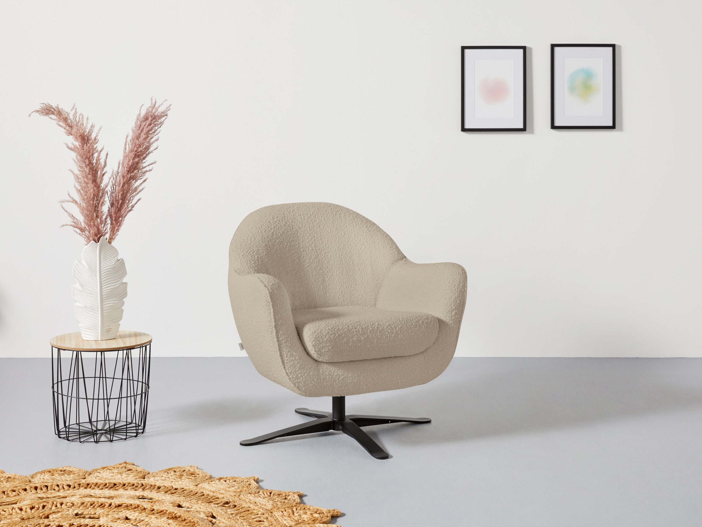 andas Drehsessel »Stavre, Loungesessel«, in moderner Optik, mit elegantem Drehfuß