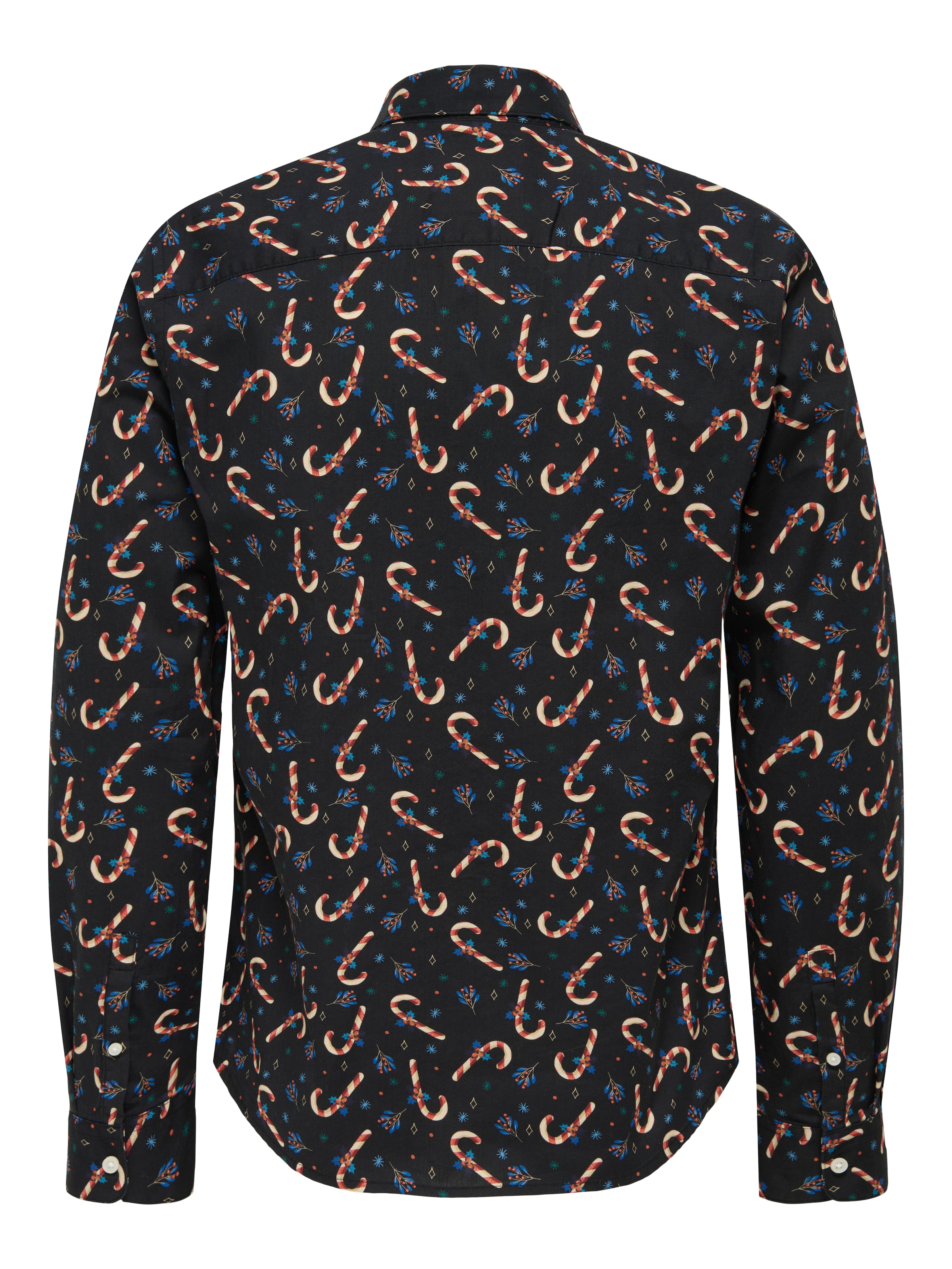 ONLY & SONS Langarmhemd »ONSELF XMAS AOP SLIM POPLIN LS SHIRT«
