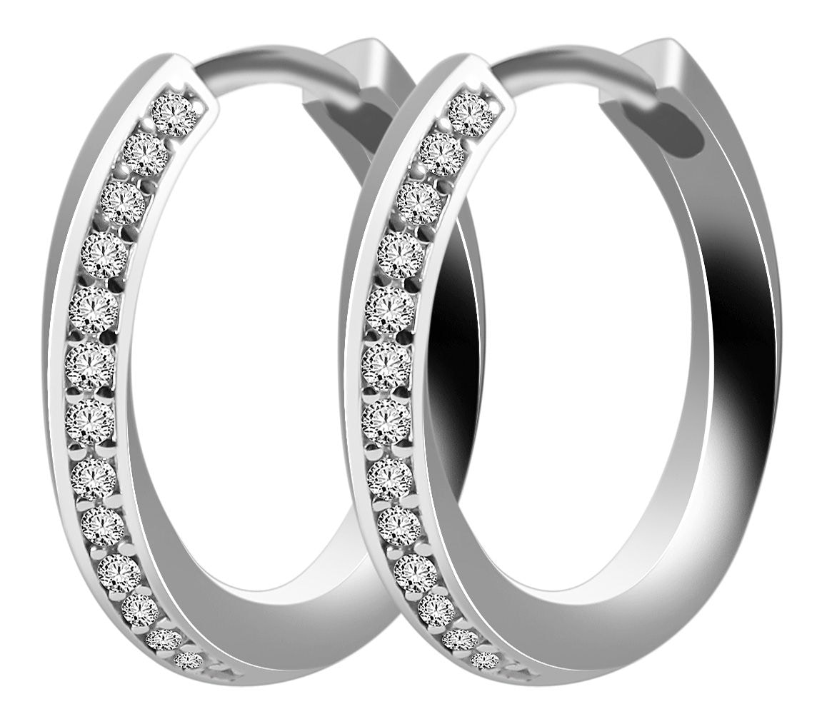 Adelia´s Paar Creolen »Damen Ohrringe ¿ Klappcreole aus 925 Silber mit Zirkonia«