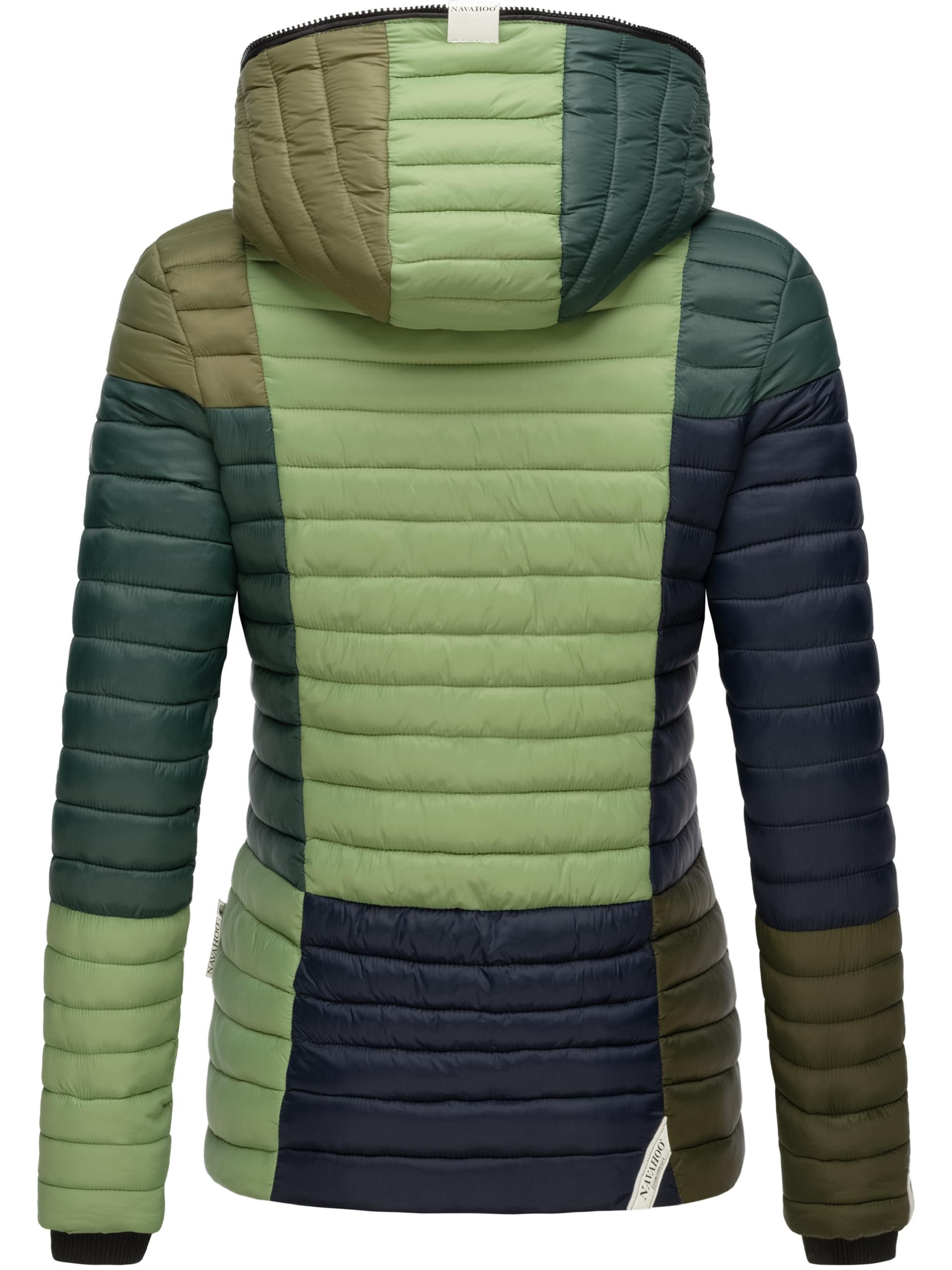 Navahoo Steppjacke »Steppjacke Multikulti«, mit Kapuze, stylische Colorblocking Übergangsjacke m. Kapuze