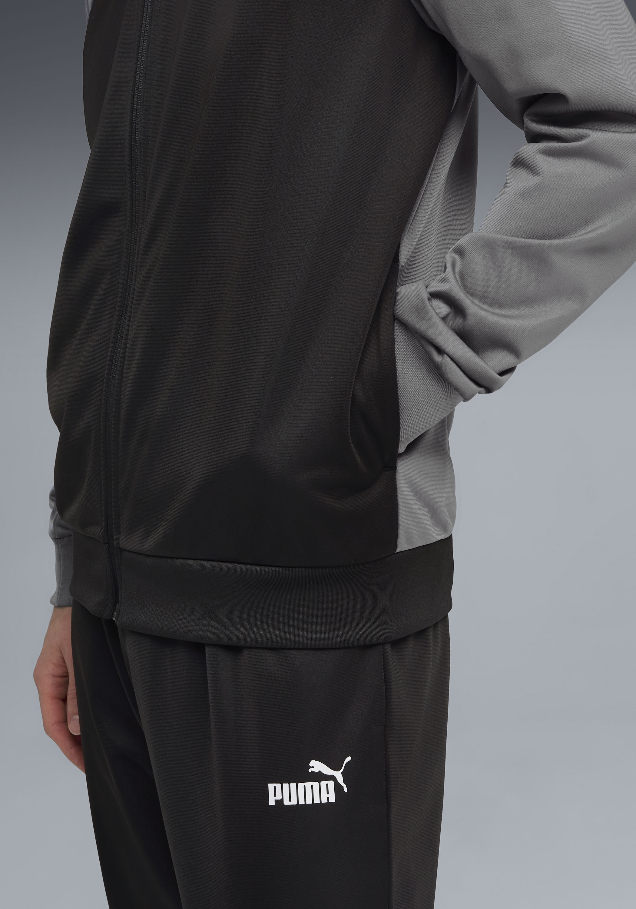 PUMA Trainingsanzug »POLY COLORBLOCK SUIT« 2 tlg. Regular Fit, ohne Kapuze